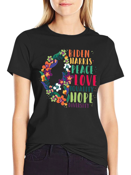 Biden Harris Peace Love Equality T-Shirt