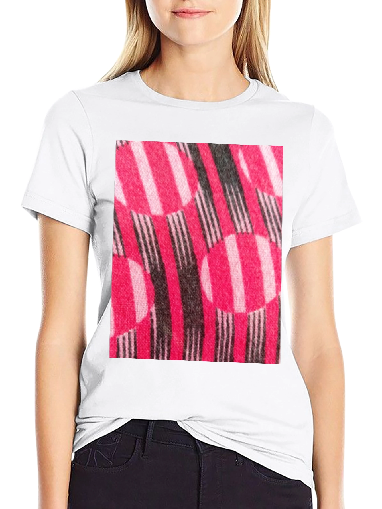 Striped Circle Patterned T-Shirt