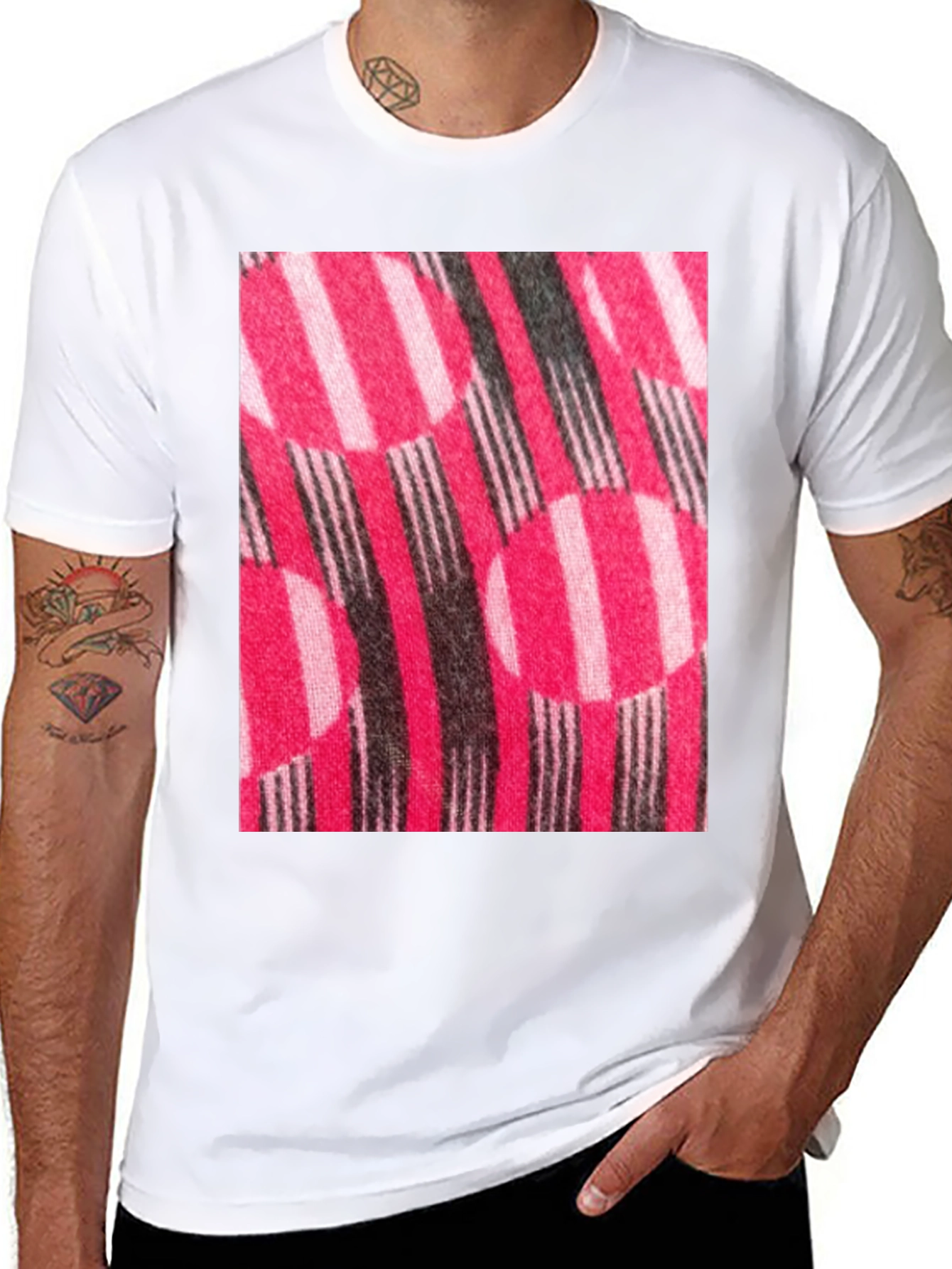 Striped Circle Patterned T-Shirt