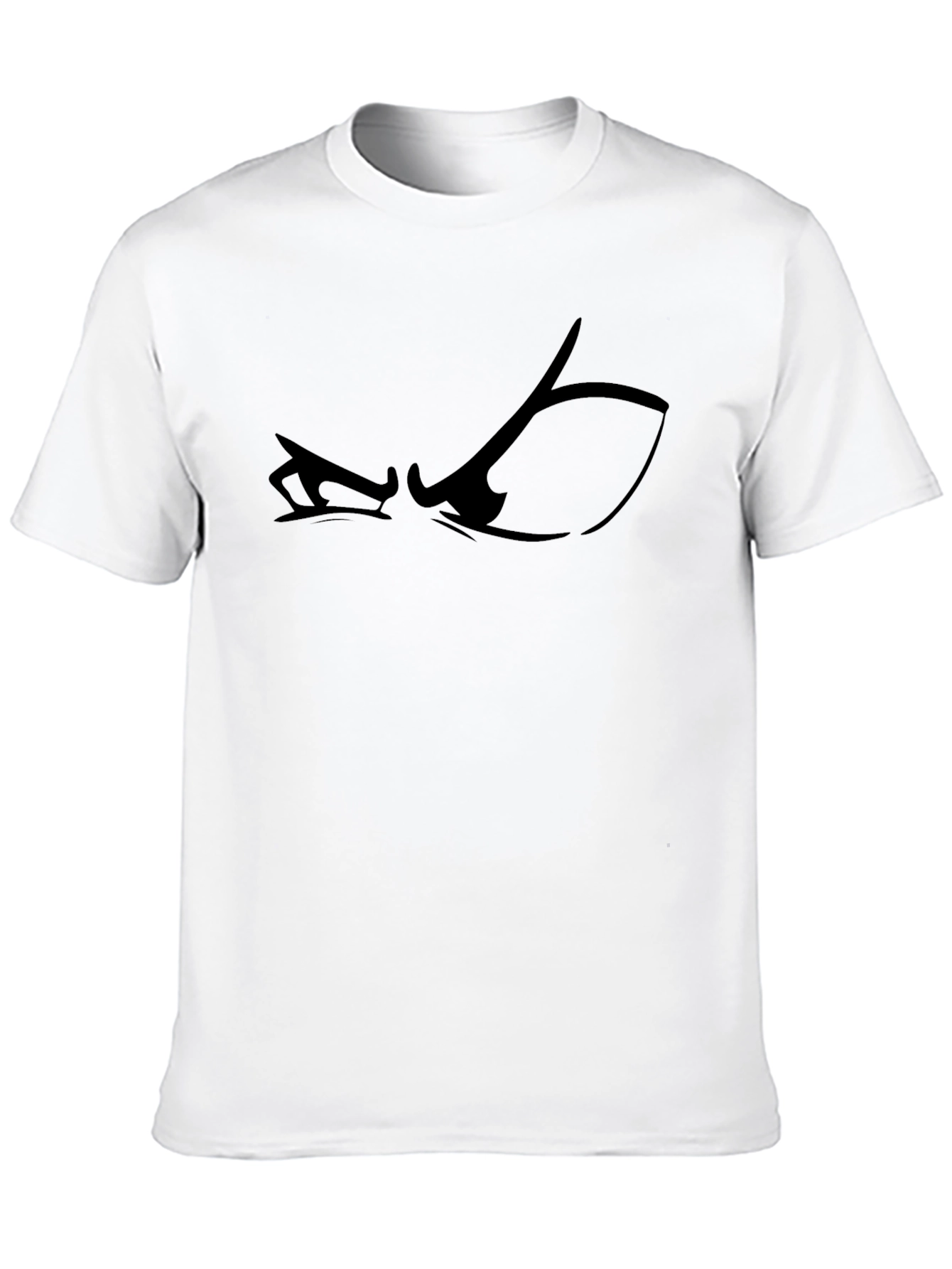 Mens Black Graphic Tee - Anime Eyes Design