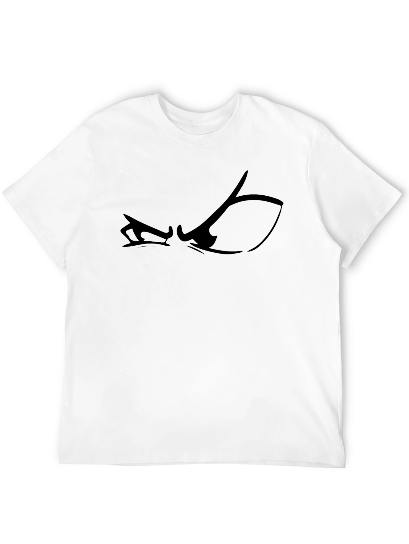 Mens Black Graphic Tee - Anime Eyes Design