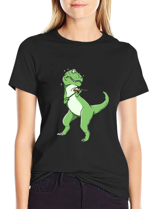 Dino Violinist Black T-Shirt