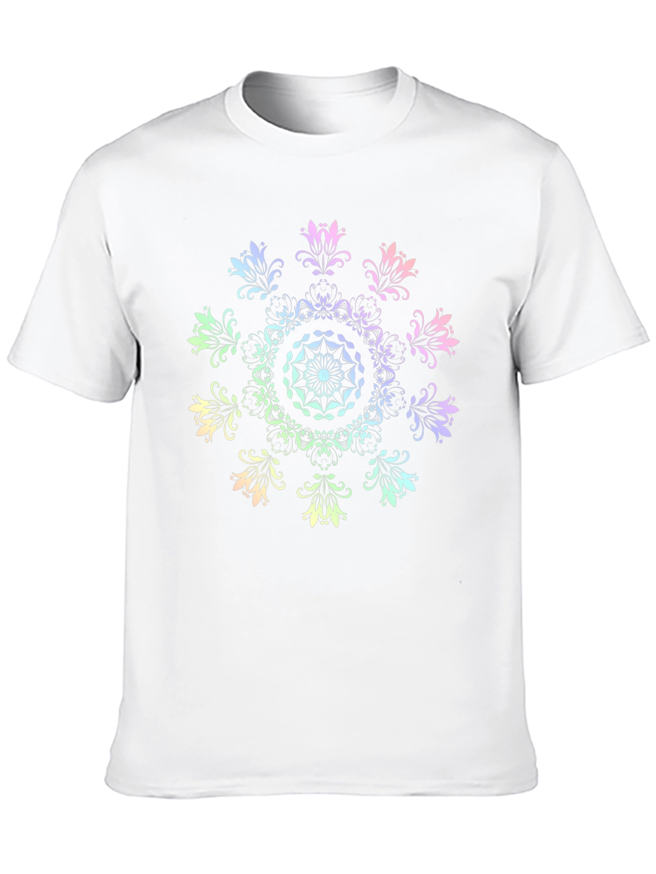 Rainbow Mandala Graphic Black T-Shirt