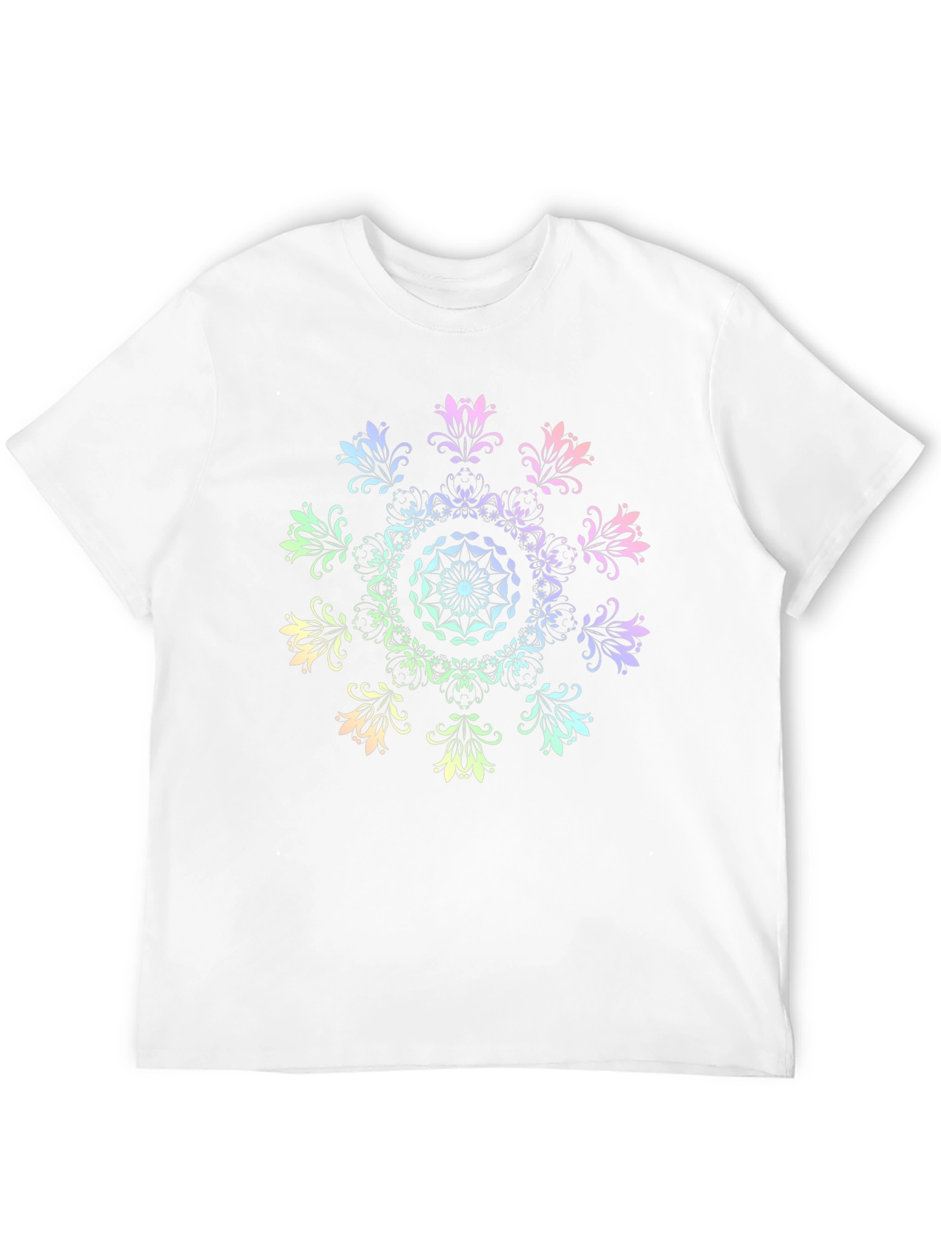 Rainbow Mandala Graphic Black T-Shirt