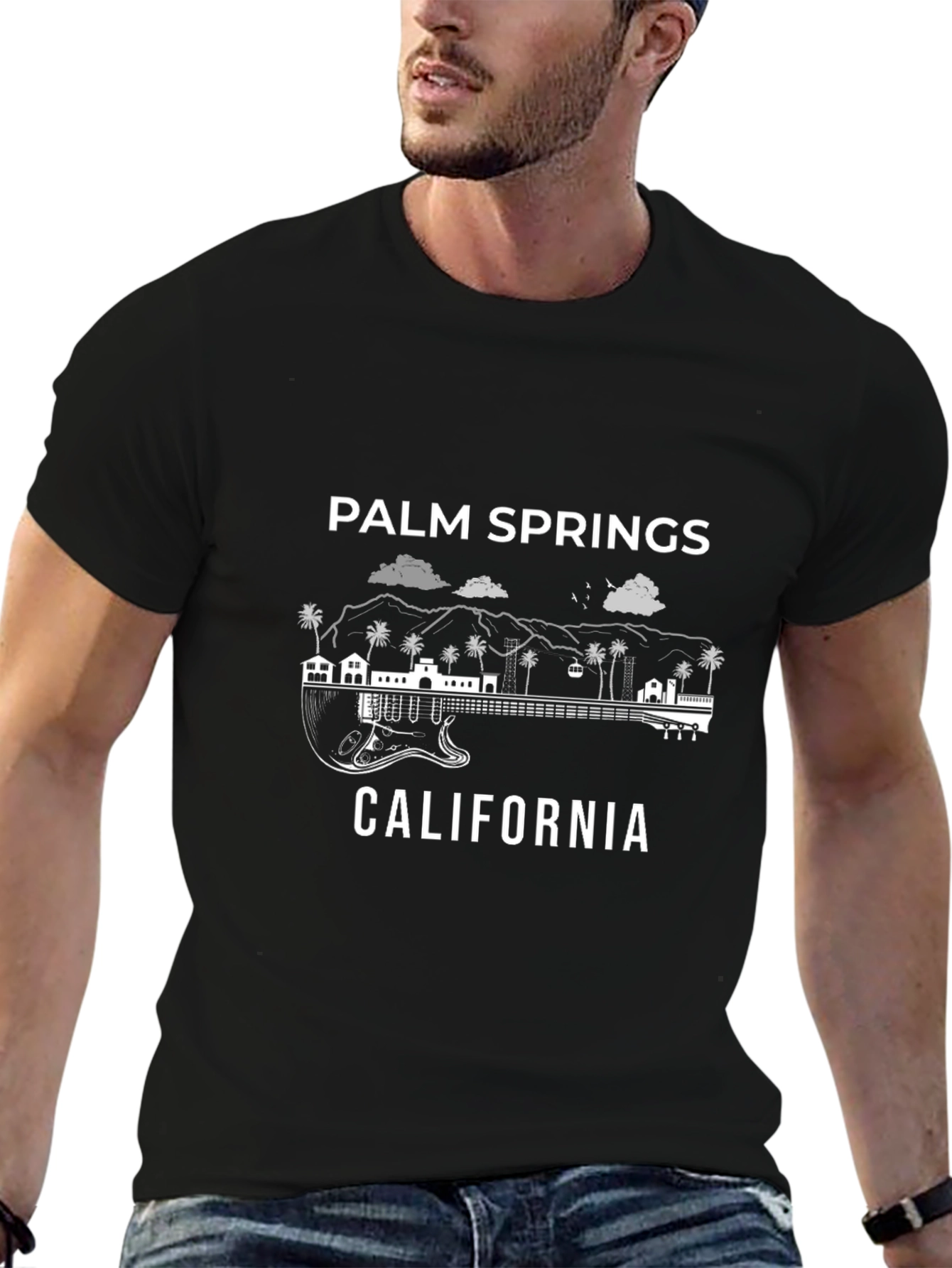 Palm Springs Guitar T-Shirt - California Vacation Tee