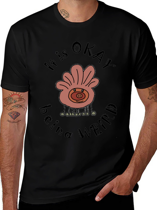 It is Okay Being Weird Black Graphic Tee