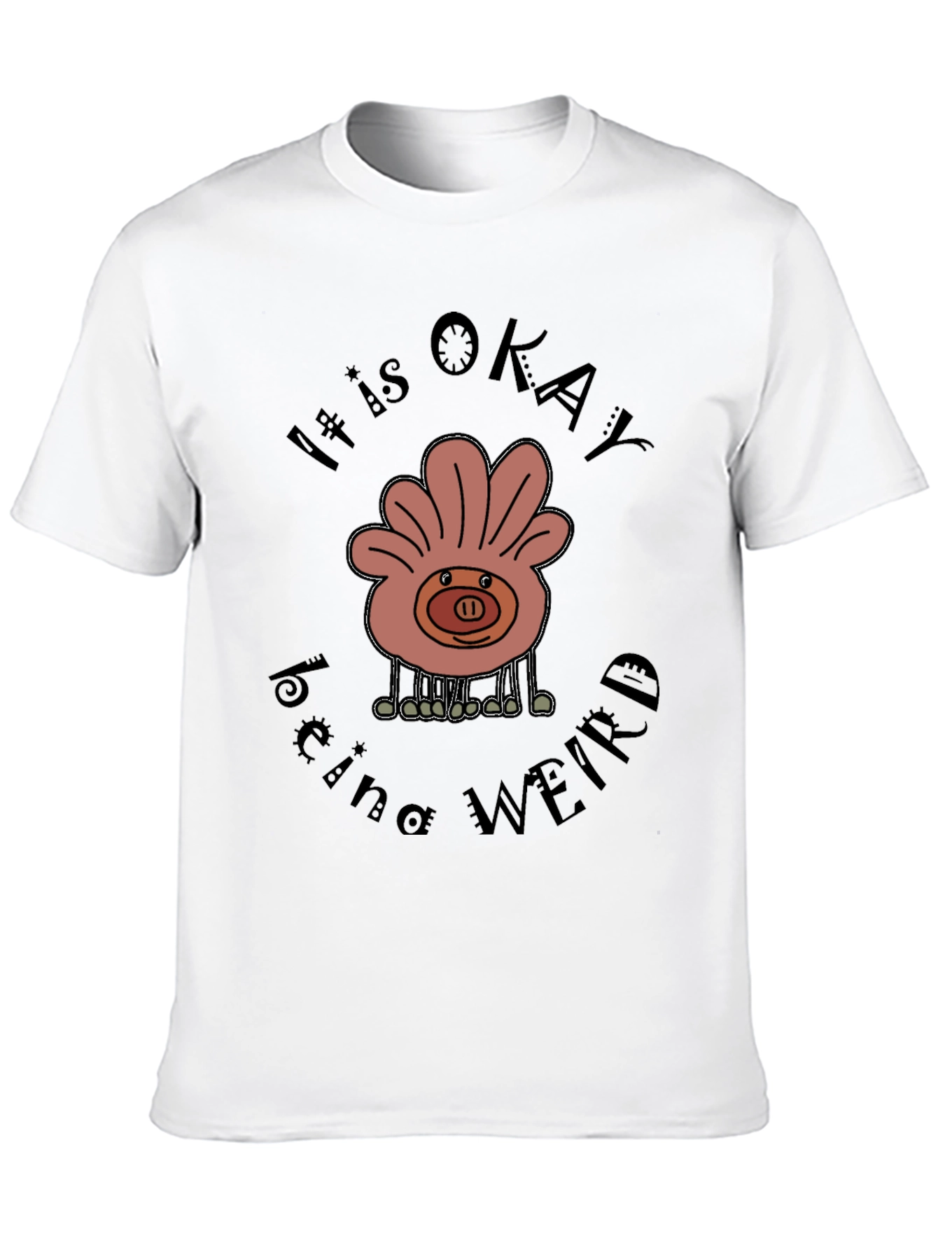 It is Okay Being Weird Black Graphic Tee