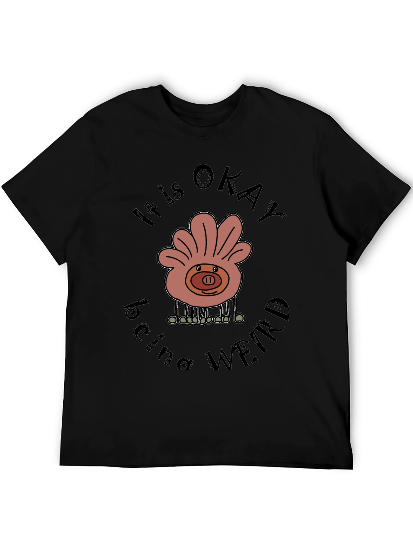 It is Okay Being Weird Black Graphic Tee