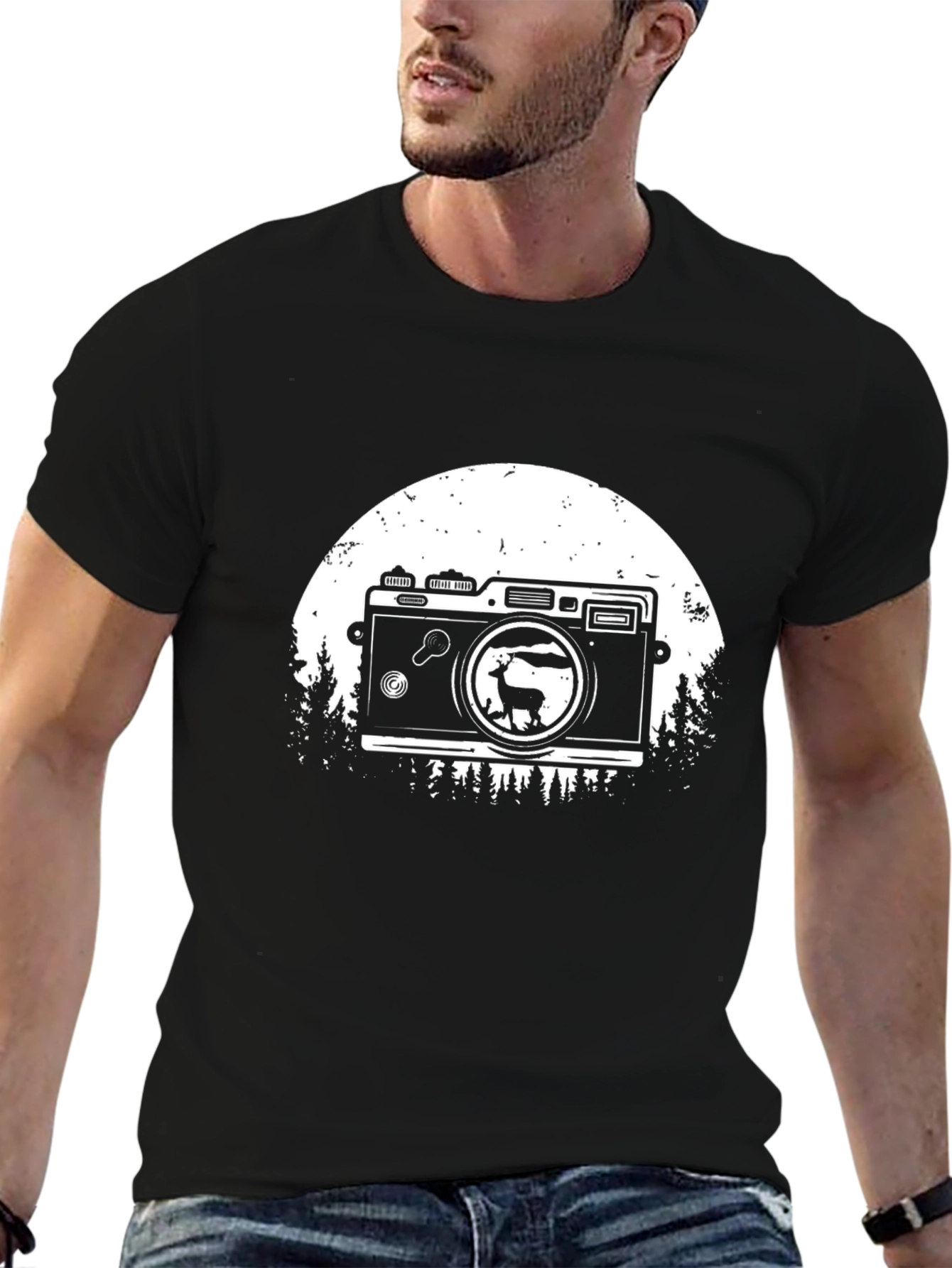 Retro Camera Deer Graphic Tee