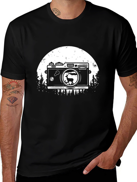 Retro Camera Deer Graphic Tee