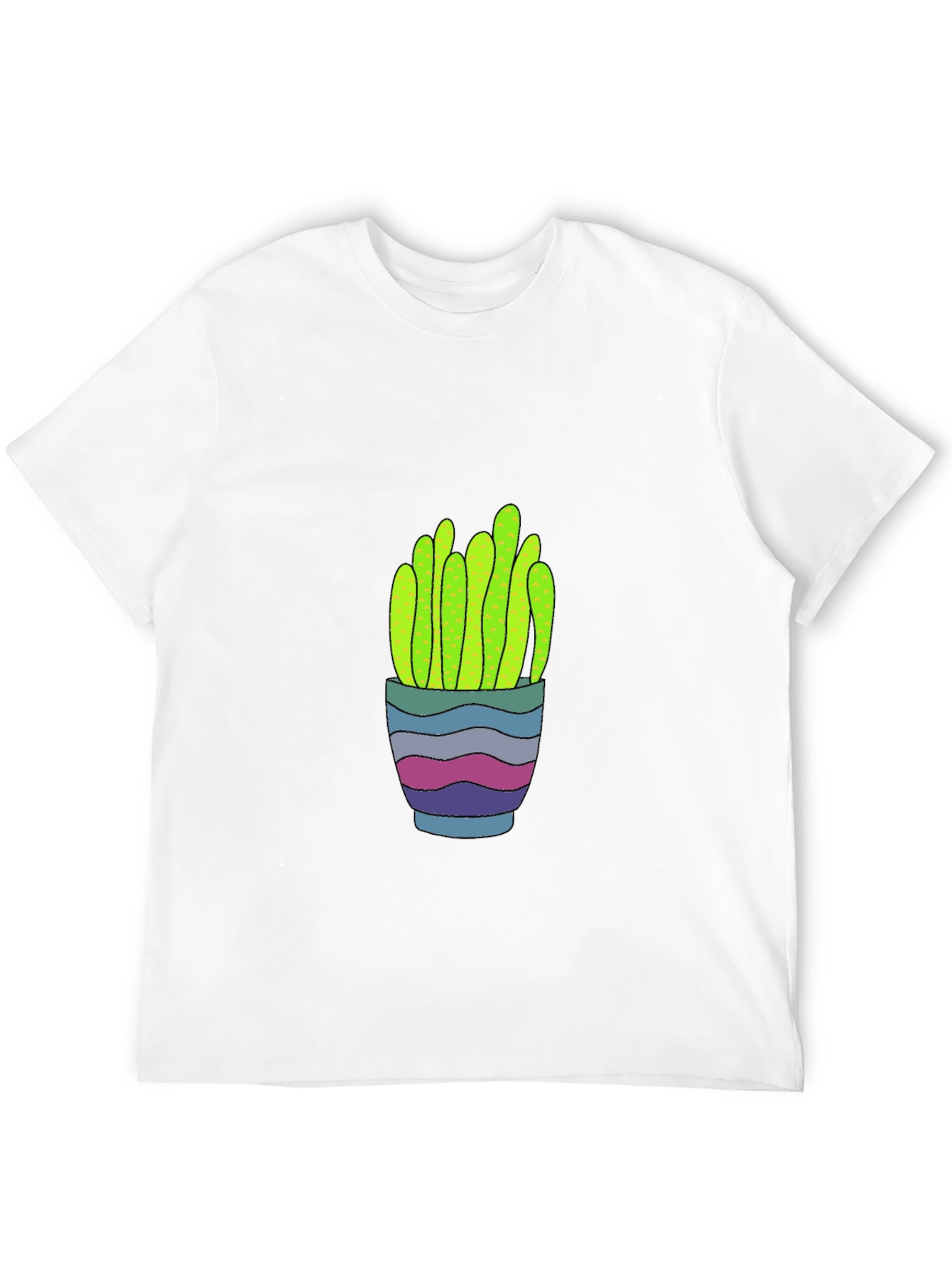 Trendy Cactus Graphic Tee - Black