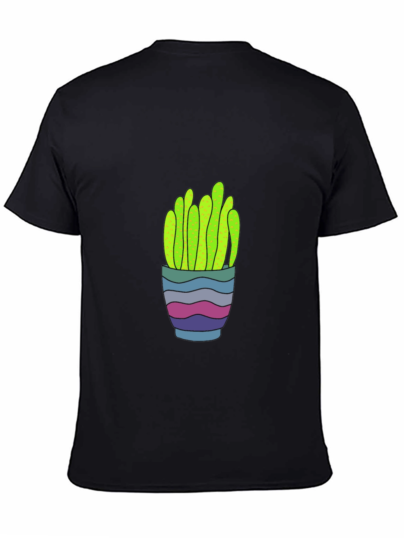 Trendy Cactus Graphic Tee - Black
