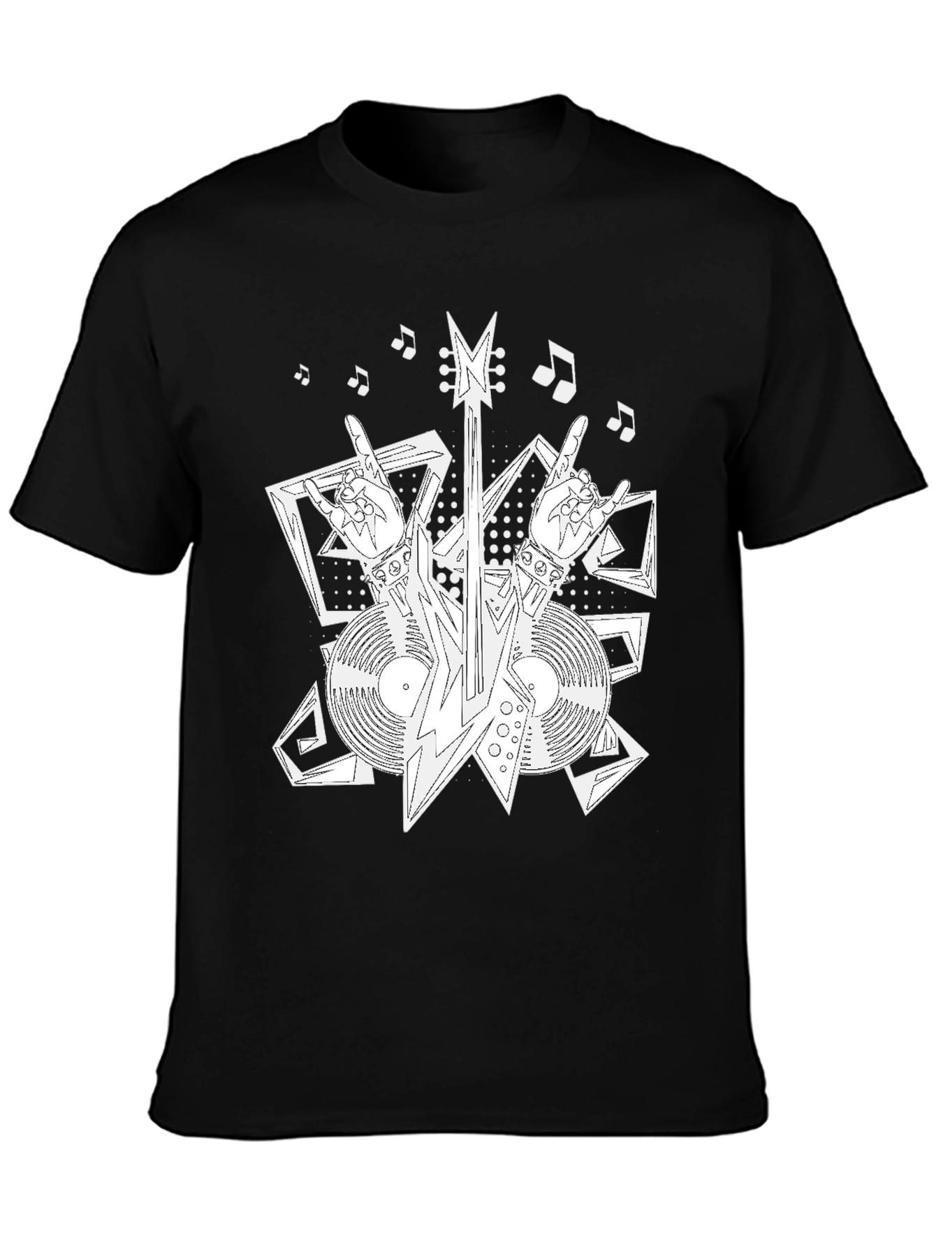 Rock and Roll Graphic T-Shirt - Black