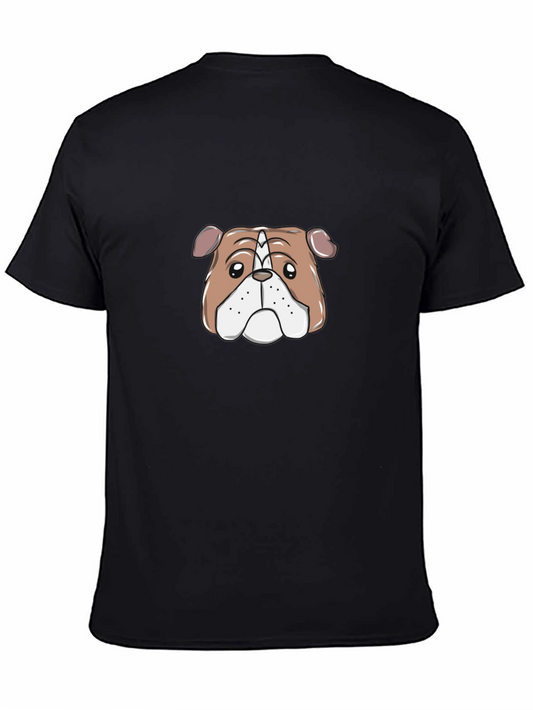Bulldog Graphic Print Black T-Shirt