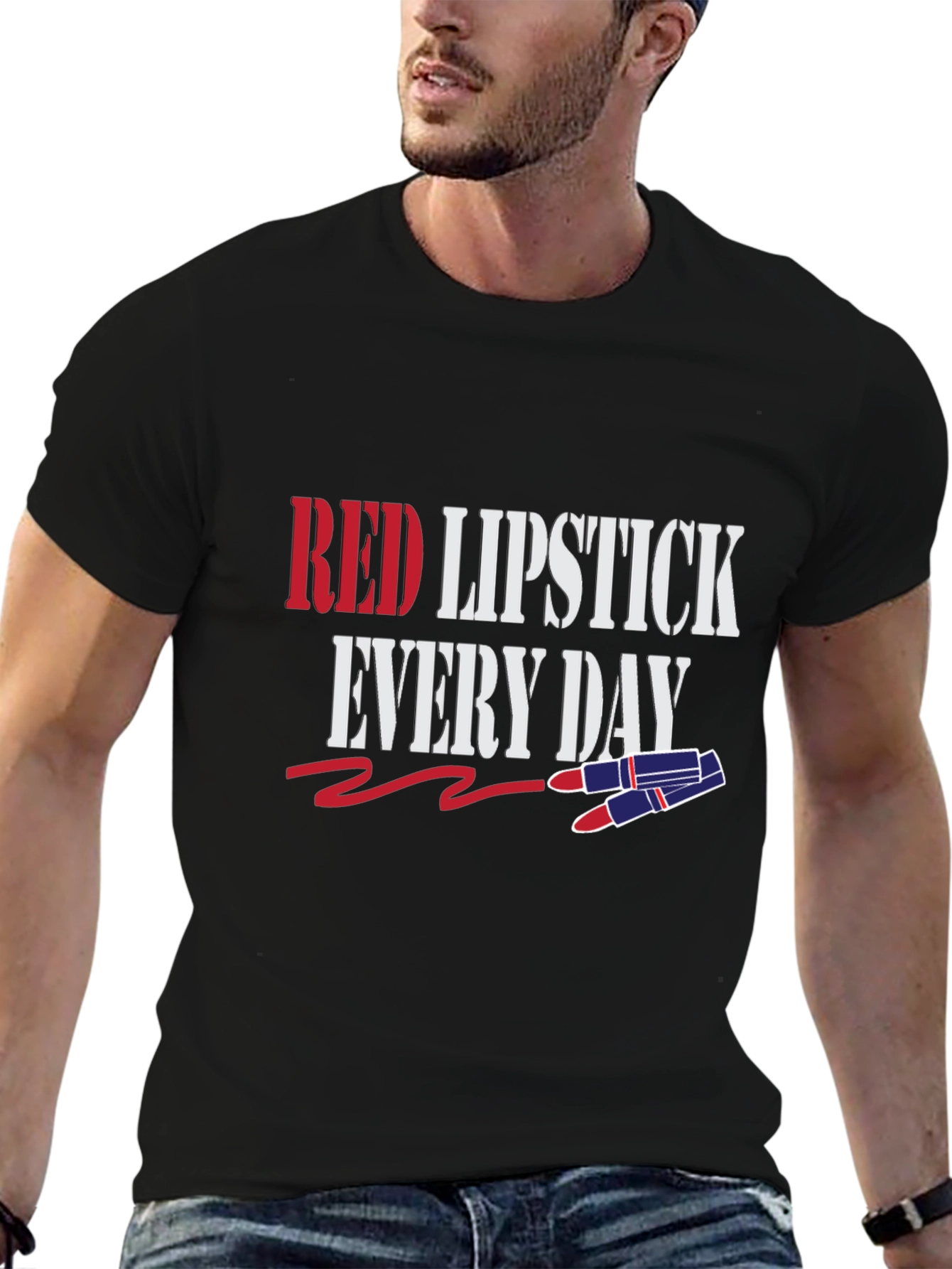 Red Lipstick Everyday Graphic Tee - Stylish Fashion Top