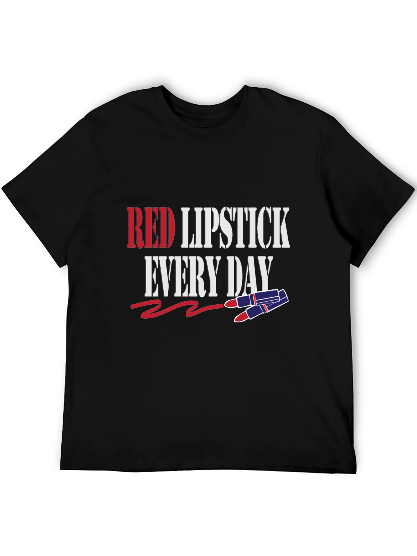 Red Lipstick Everyday Graphic Tee - Stylish Fashion Top