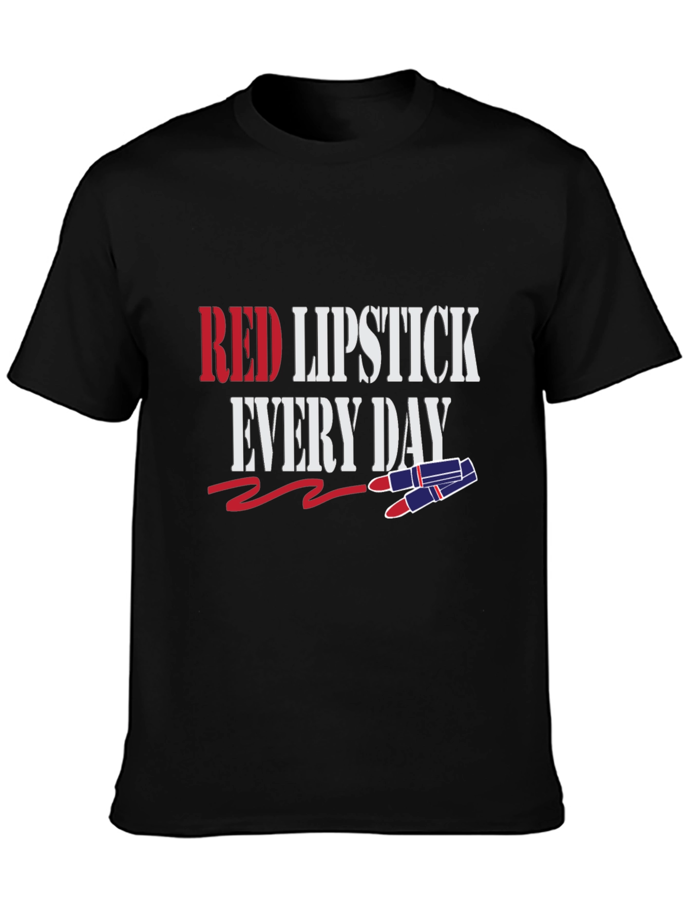 Red Lipstick Everyday Graphic Tee - Stylish Fashion Top