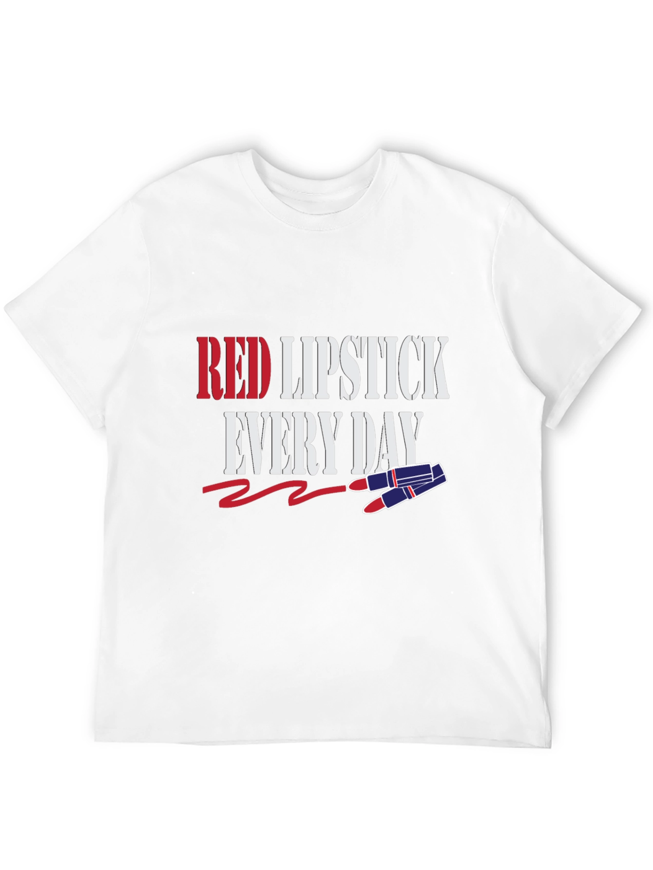 Red Lipstick Everyday Graphic Tee - Stylish Fashion Top