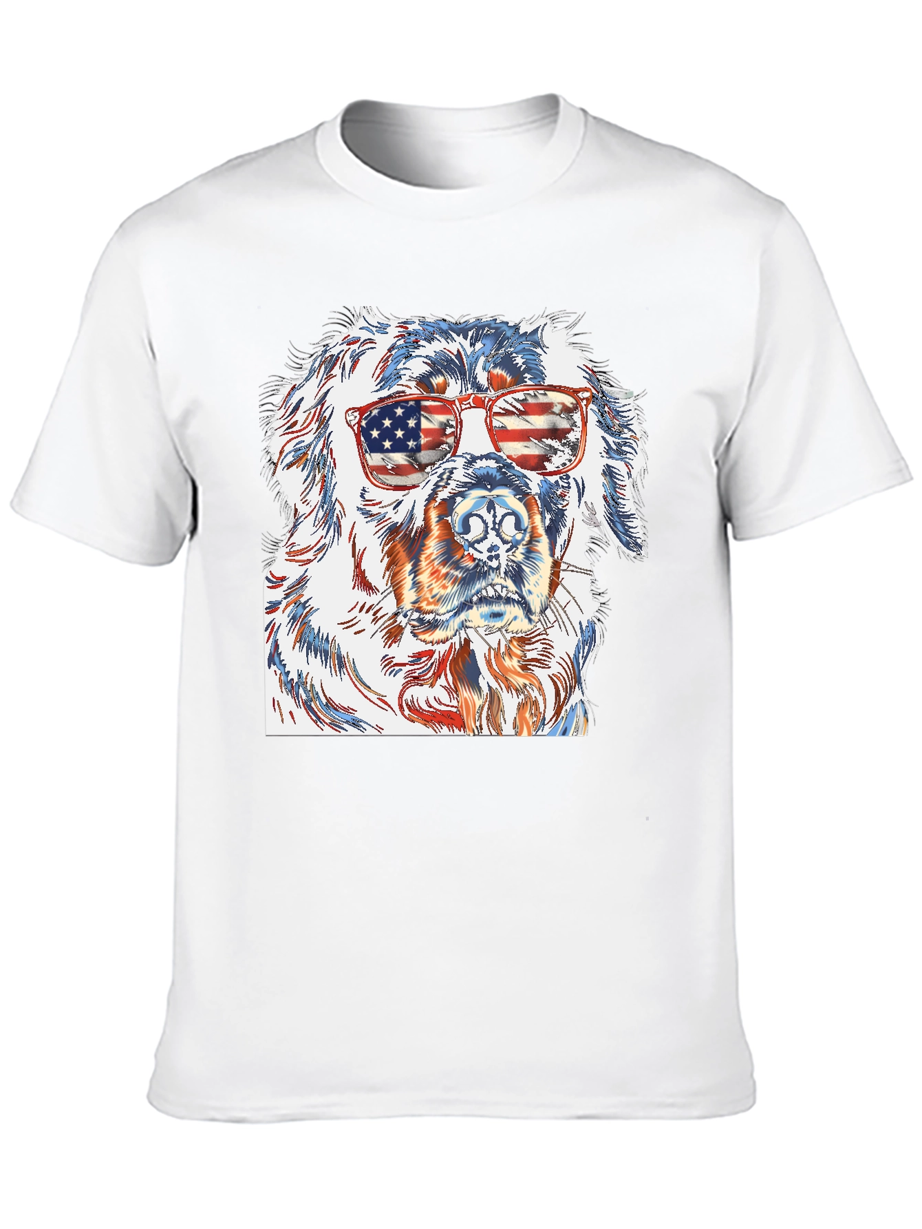 Patriotic Dog Graphic T-Shirt
