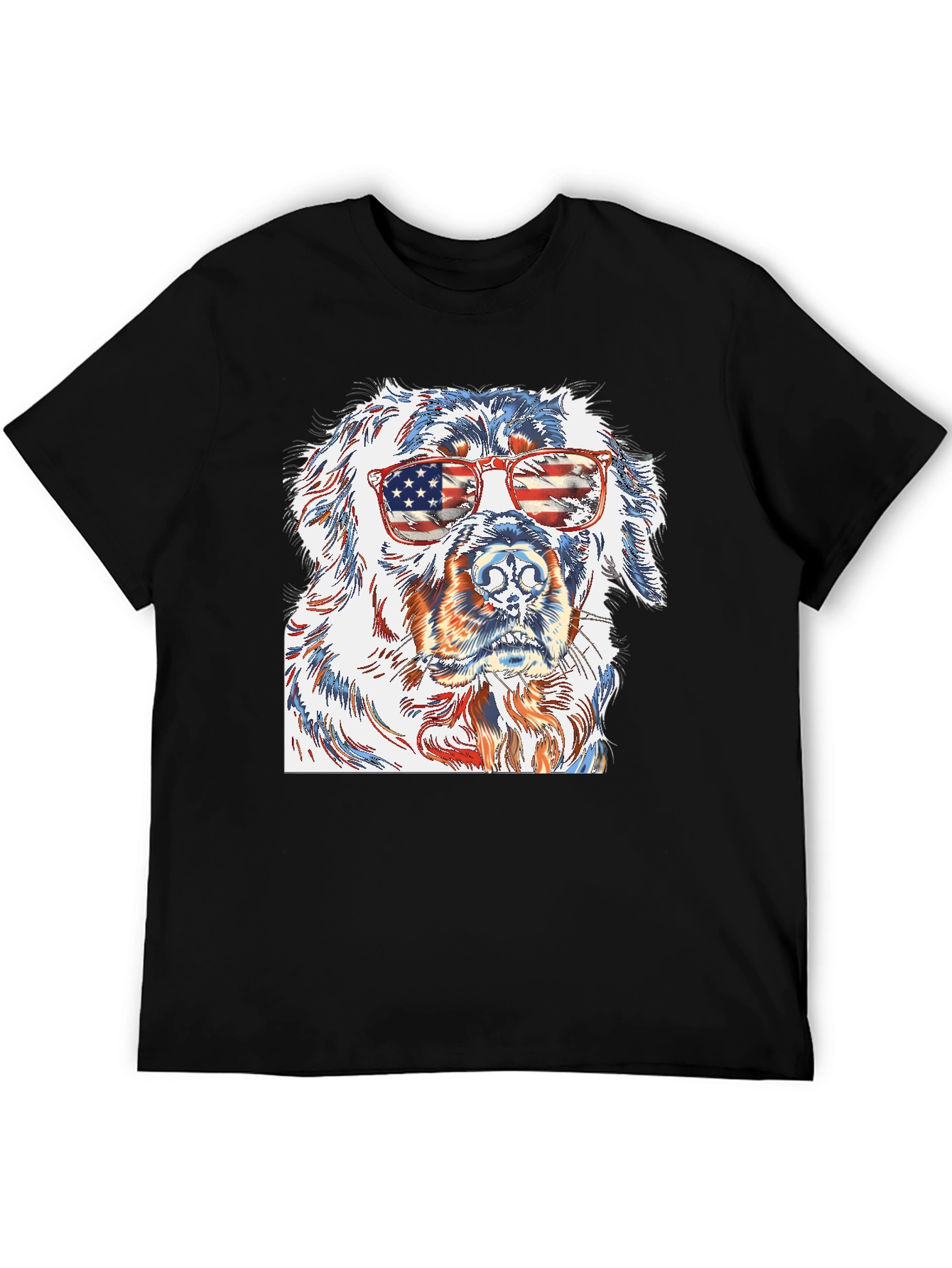 Patriotic Dog Graphic T-Shirt