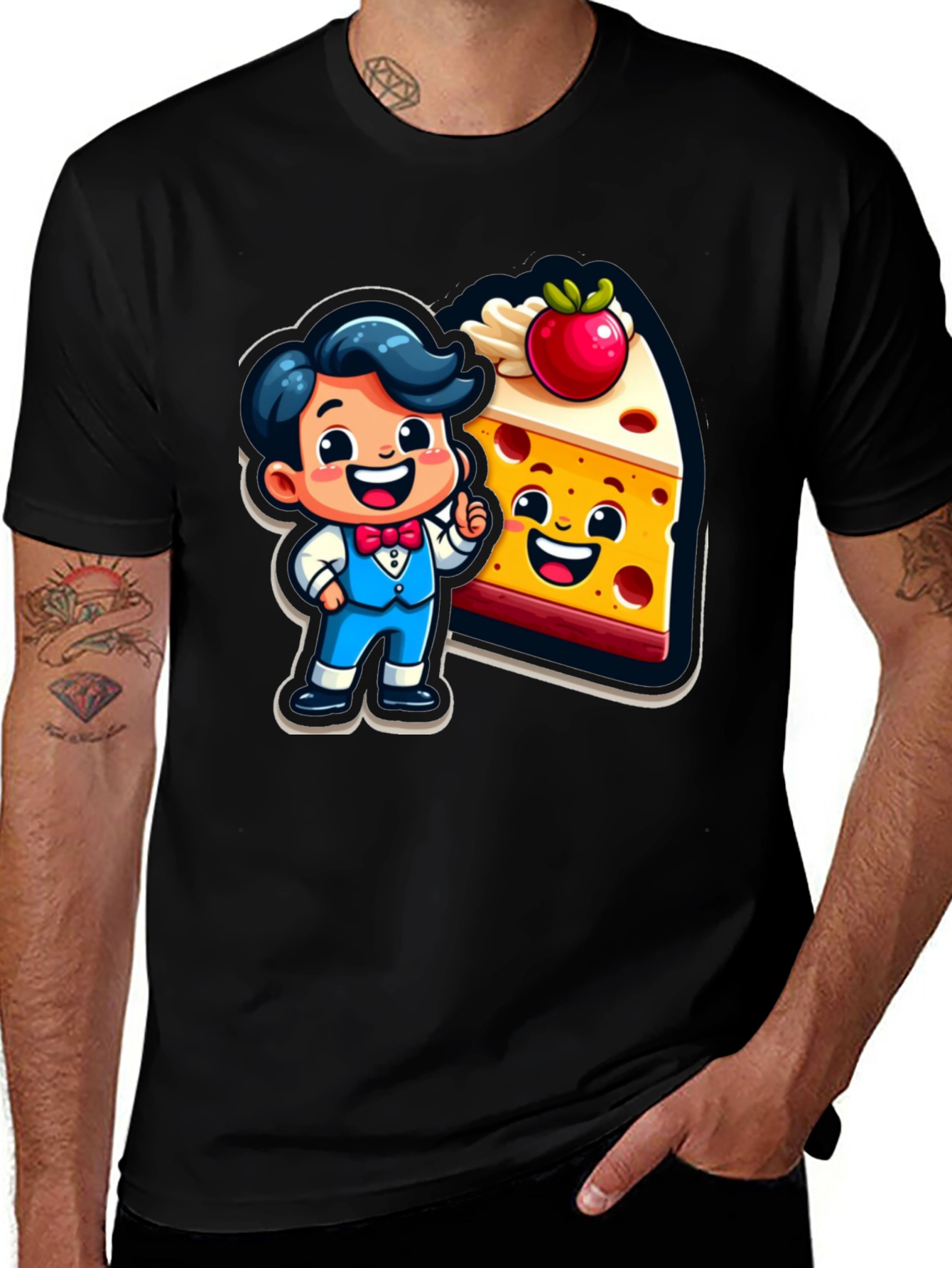 Cartoon Character & Cake T-Shirt