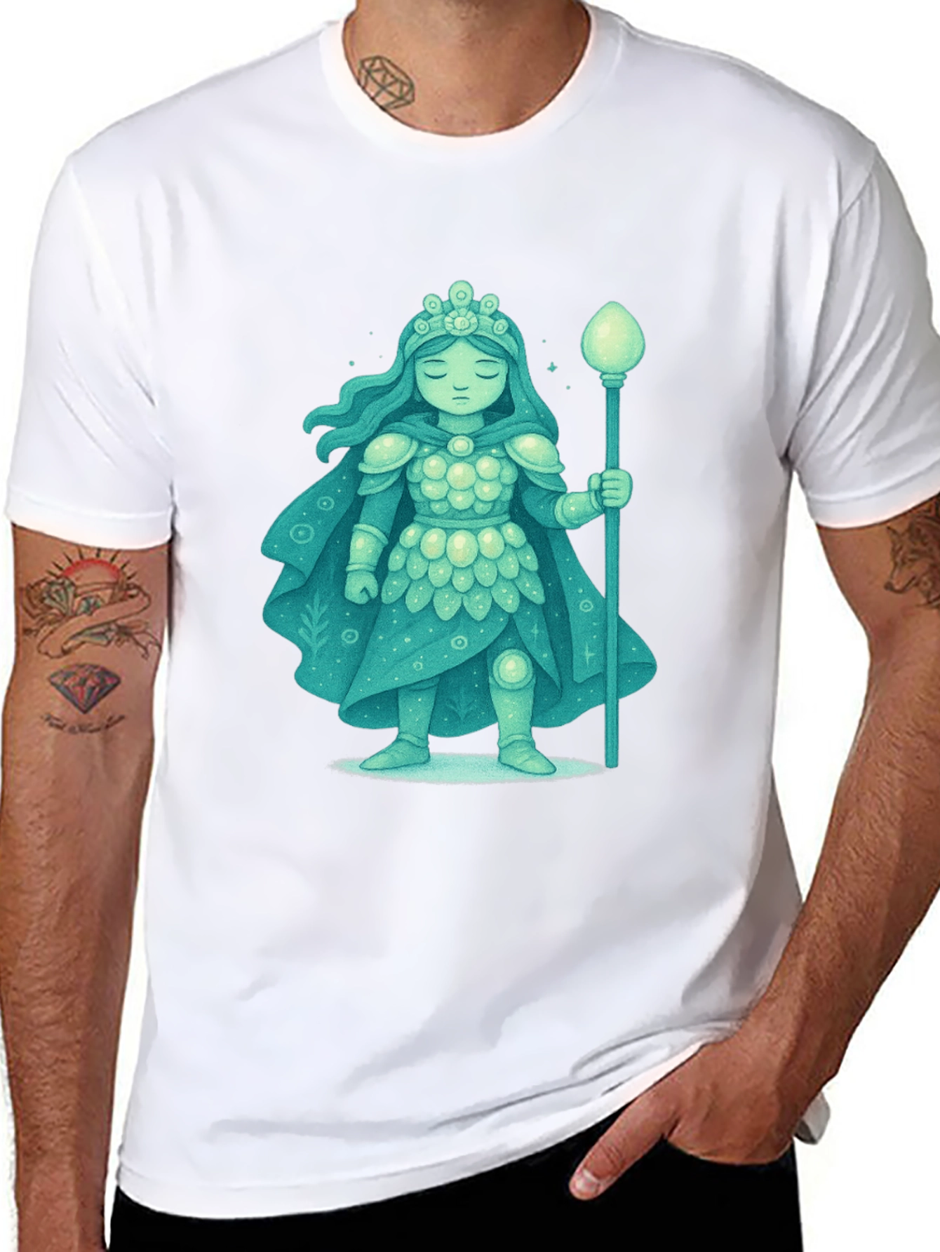 Mystical Ice Queen Graphic Tee - Unique Fantasy Design