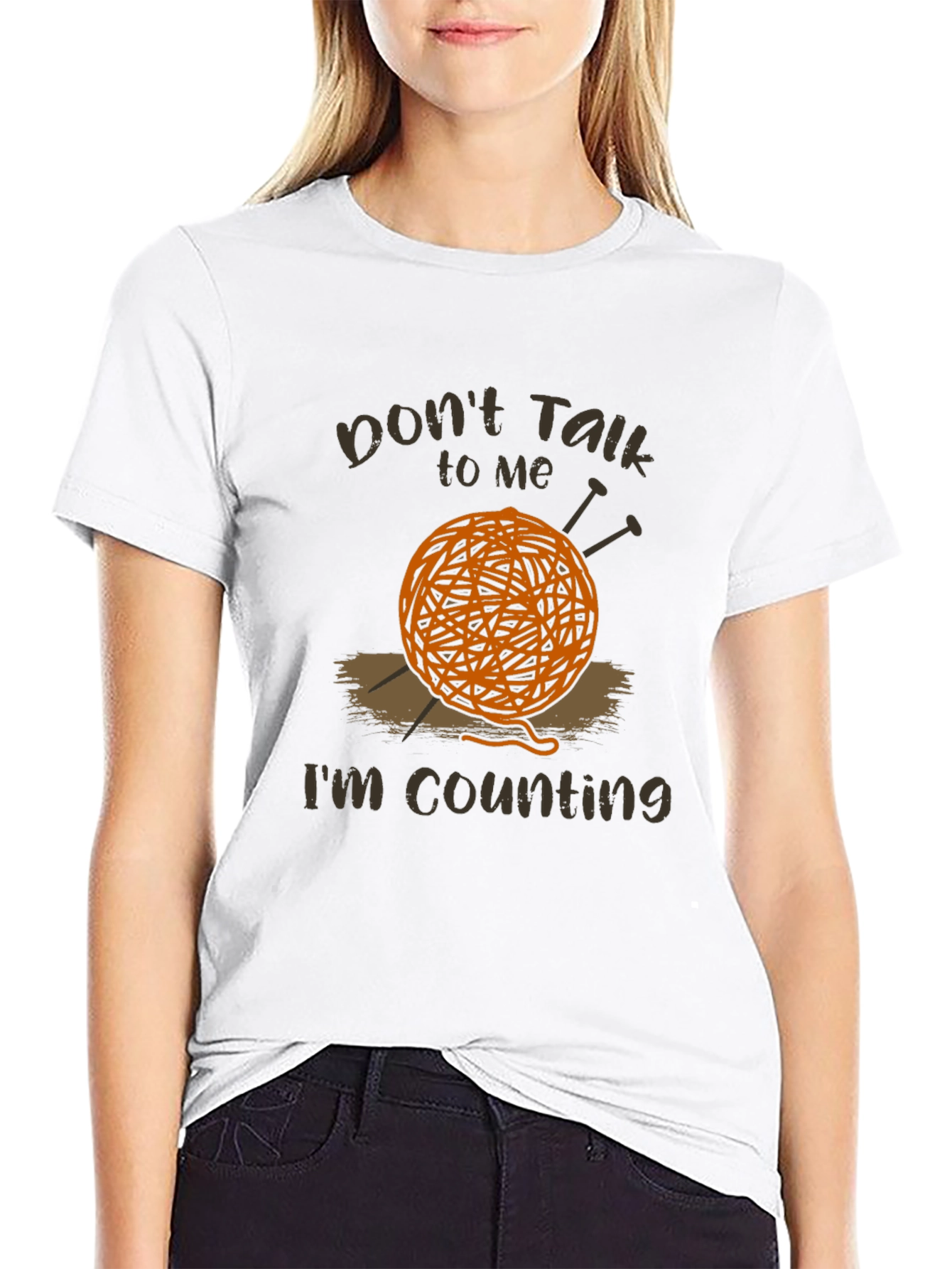 Knitting Humor T-Shirt - Dont Talk Im Counting!