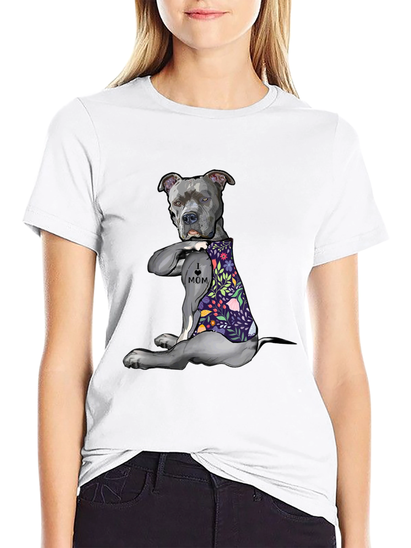 Pitbull Mom Graphic T-Shirt