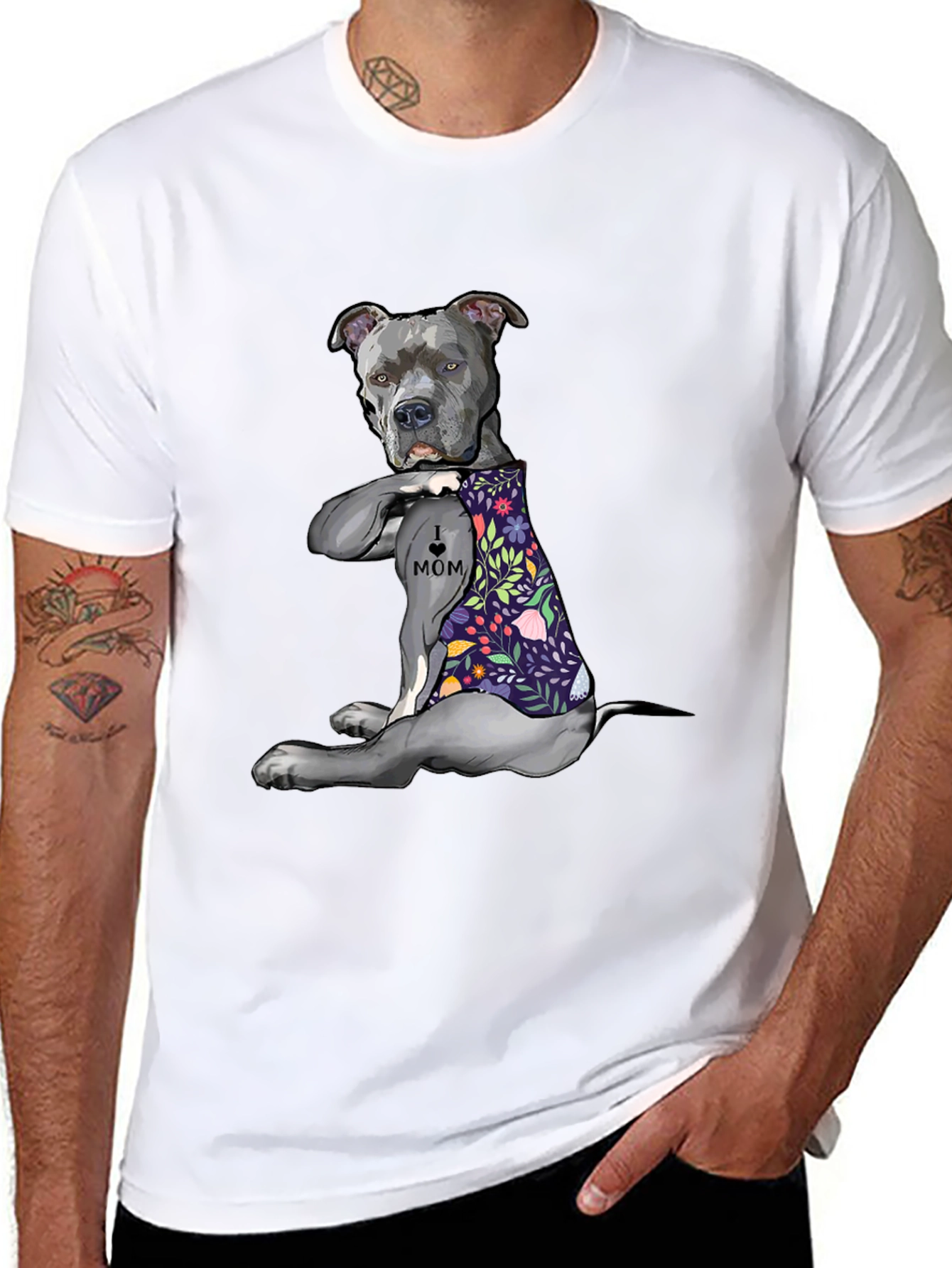 Pitbull Mom Graphic T-Shirt