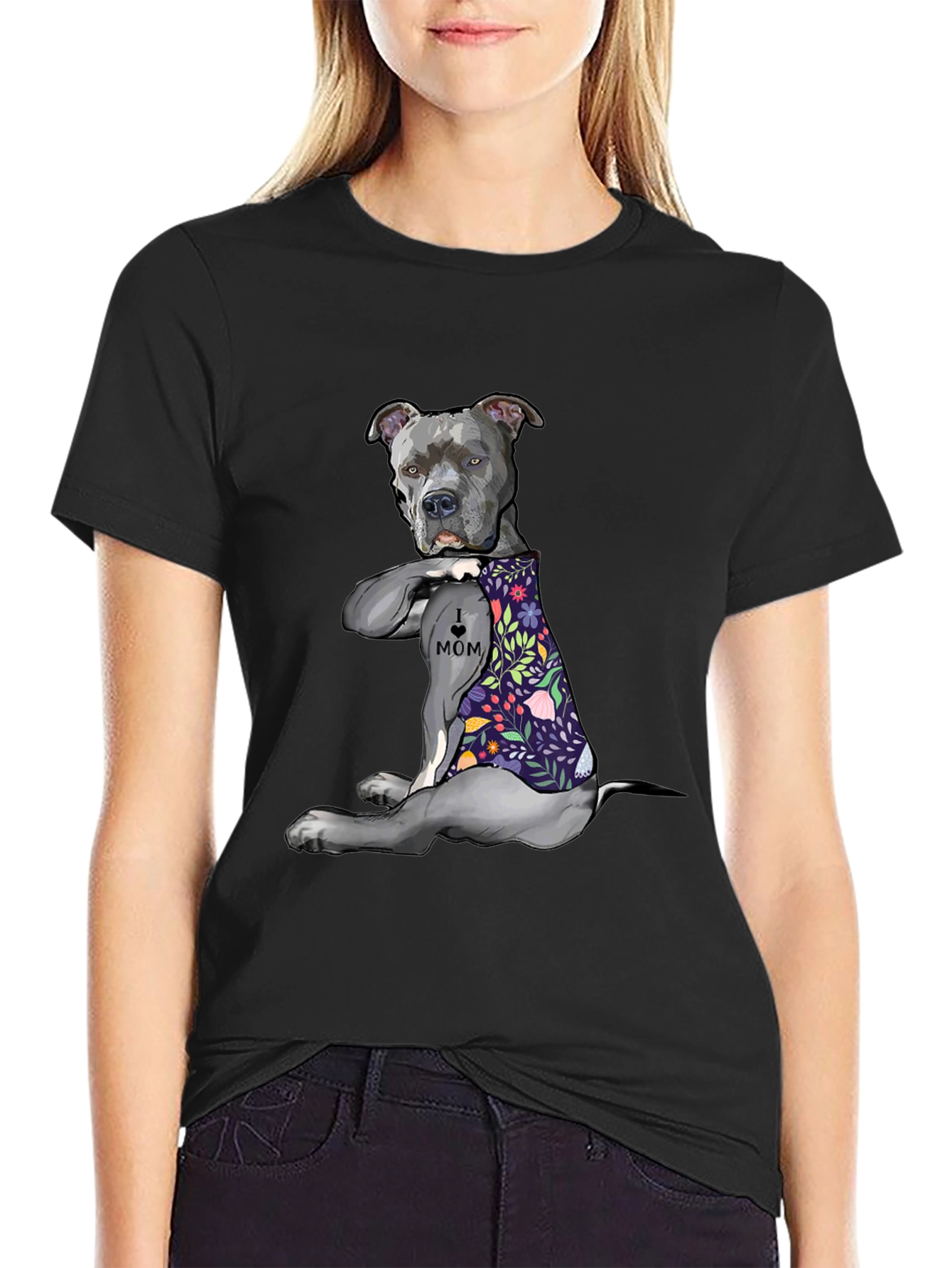 Pitbull Mom Graphic T-Shirt