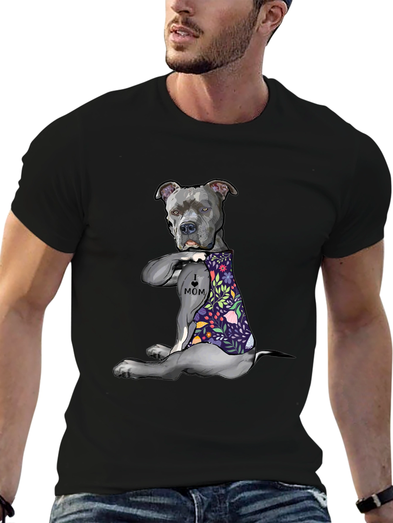 Pitbull Mom Graphic T-Shirt