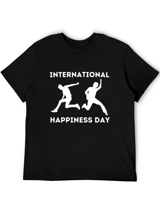 International Happiness Day Graphic Tee - Black