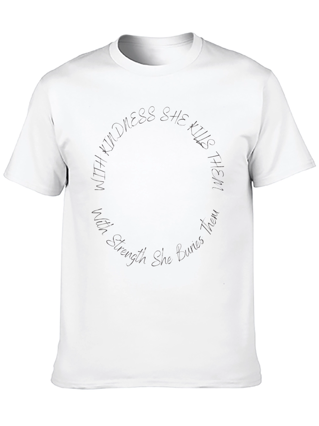 Circular Text Graphic Black T-Shirt