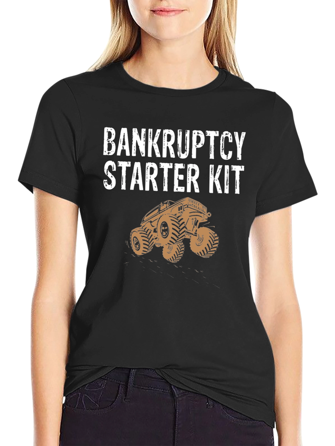 Bankruptcy Starter Kit Black Cotton Graphic Tee