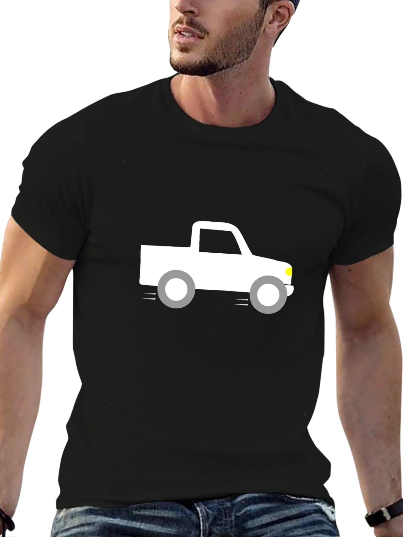 Truck Graphic Tee - Black Cotton Blend