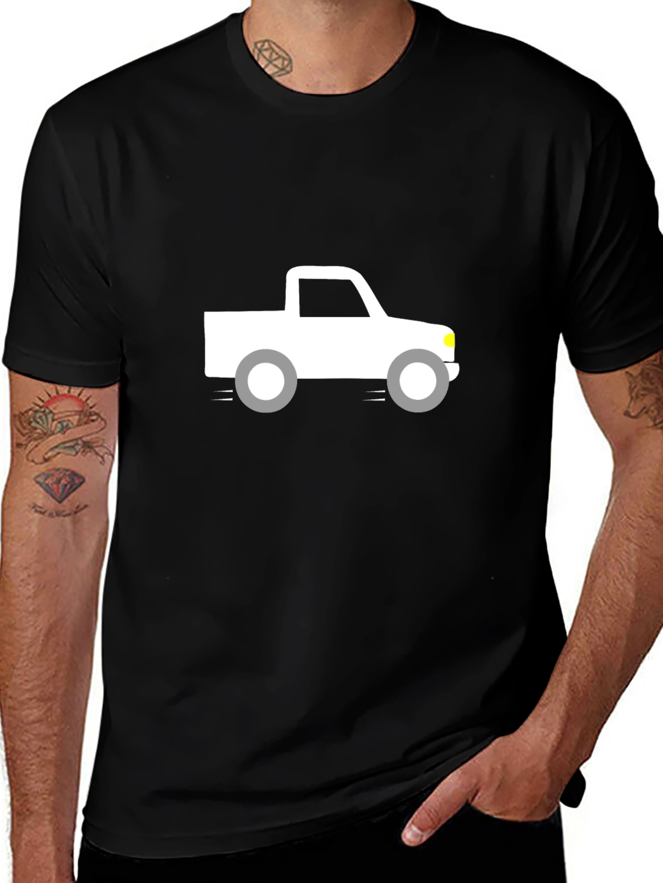 Truck Graphic Tee - Black Cotton Blend