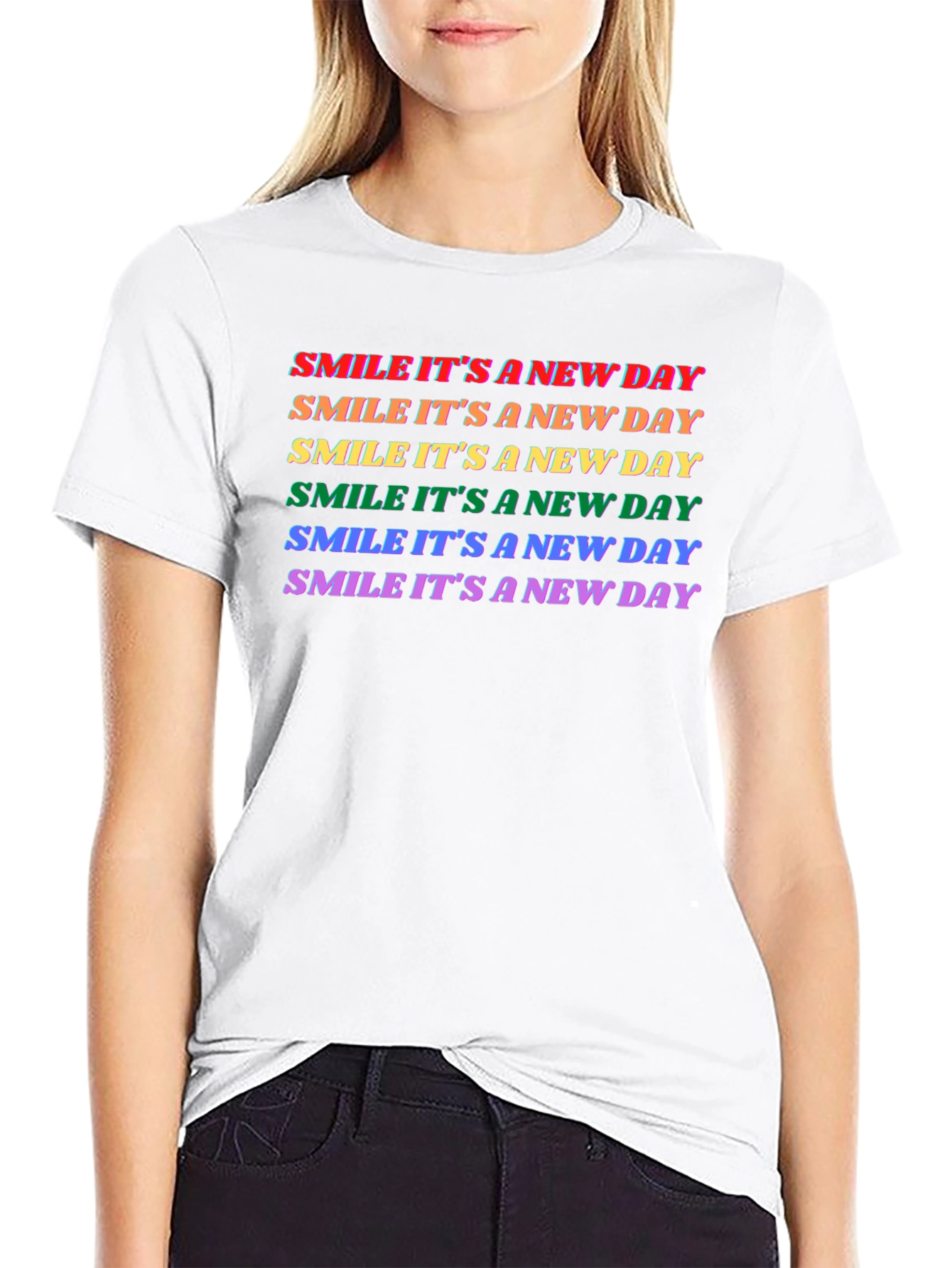 Smile Its a New Day Rainbow T-Shirt