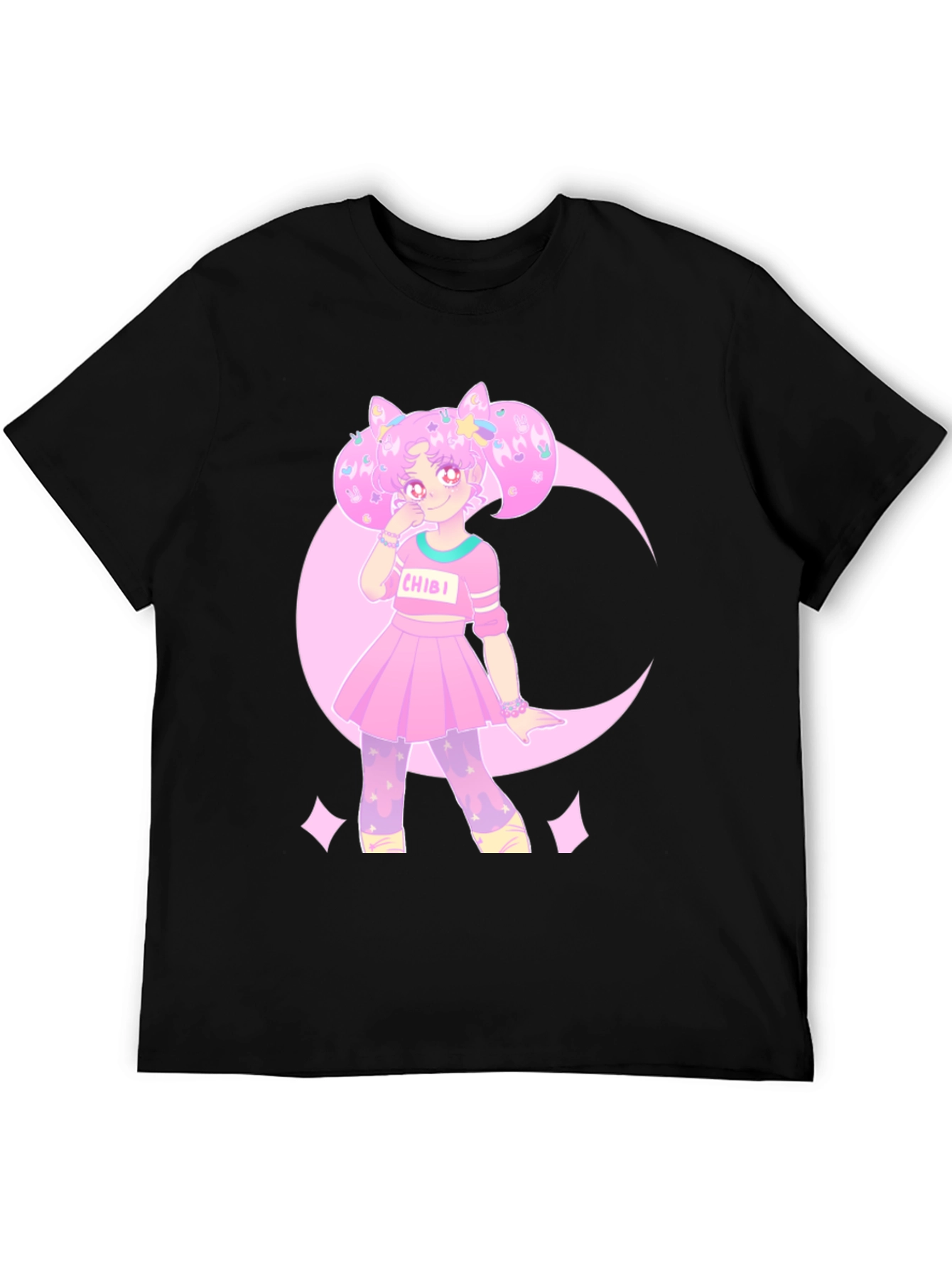 Chibi Moon Anime Graphic Tee - Cotton Blend