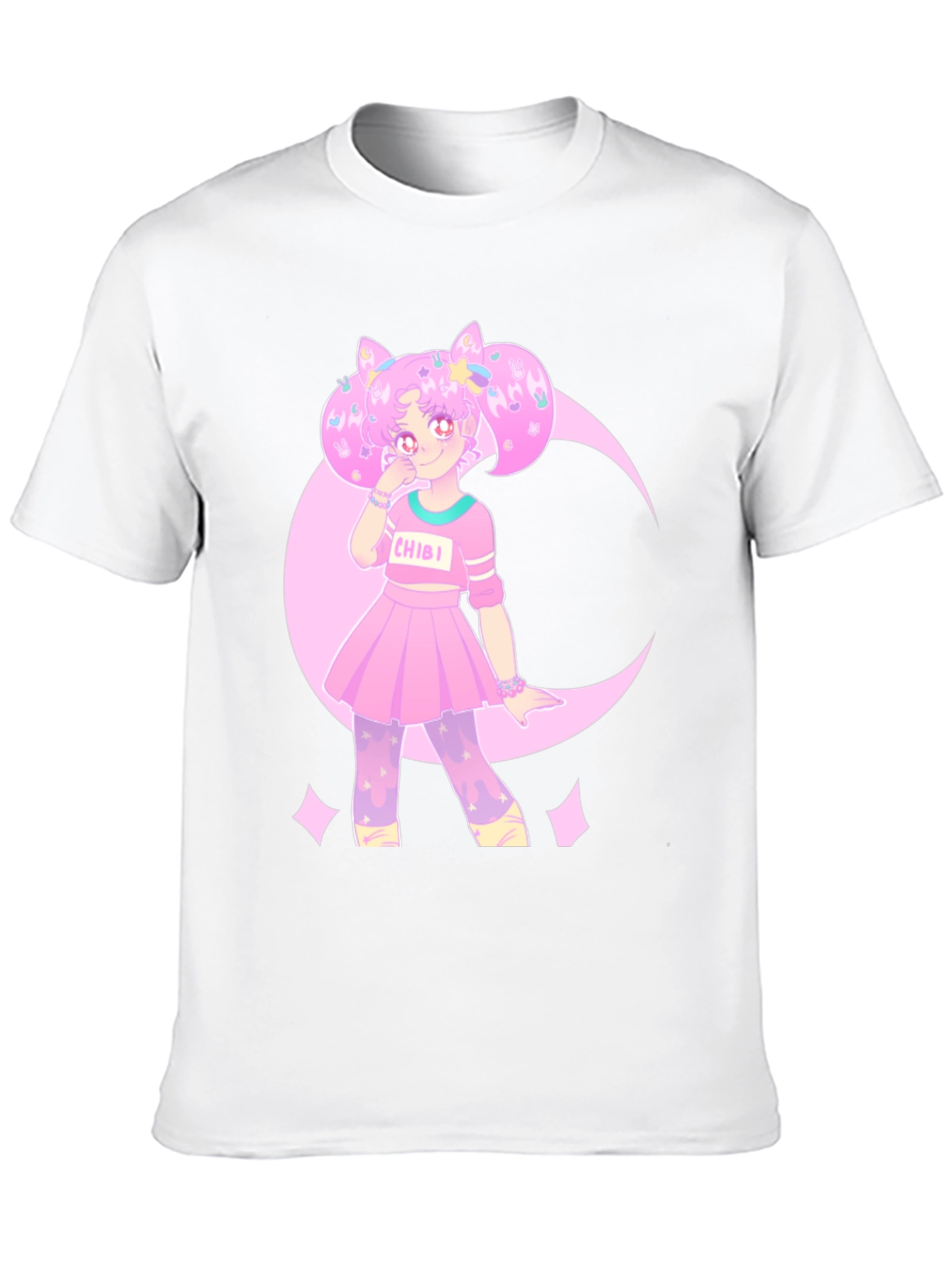 Chibi Moon Anime Graphic Tee - Cotton Blend