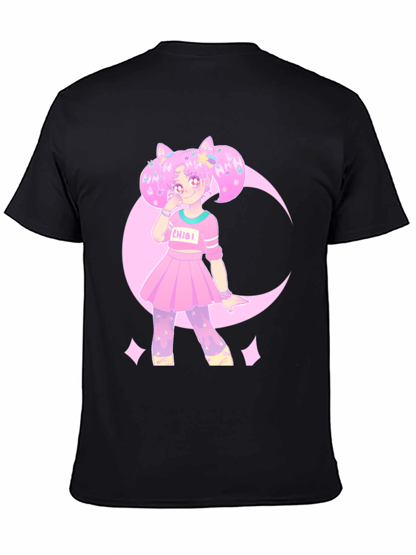 Chibi Moon Anime Graphic Tee - Cotton Blend