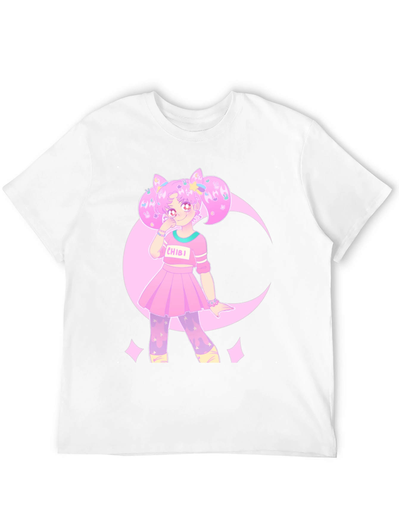 Chibi Moon Anime Graphic Tee - Cotton Blend
