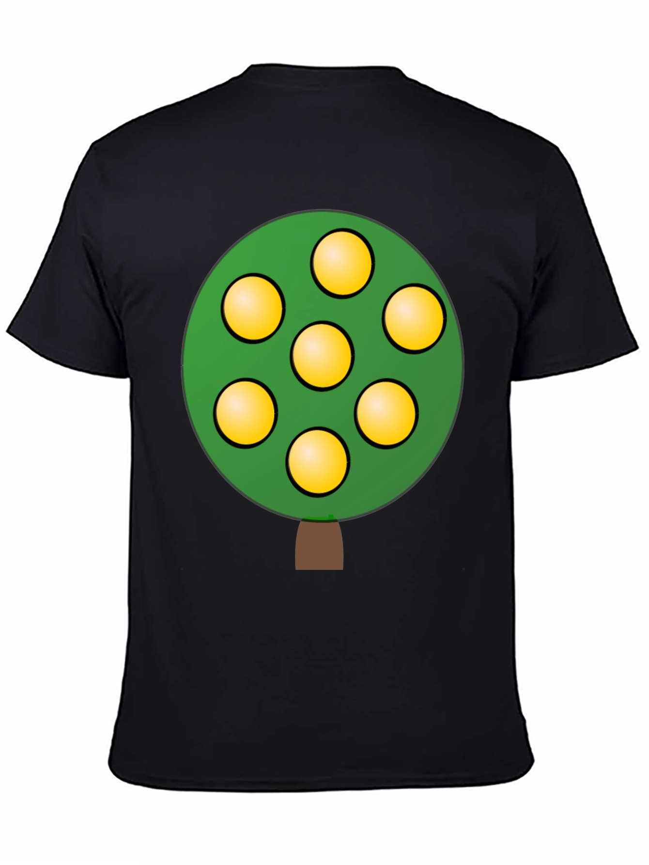 Cartoon Tree Black T-Shirt