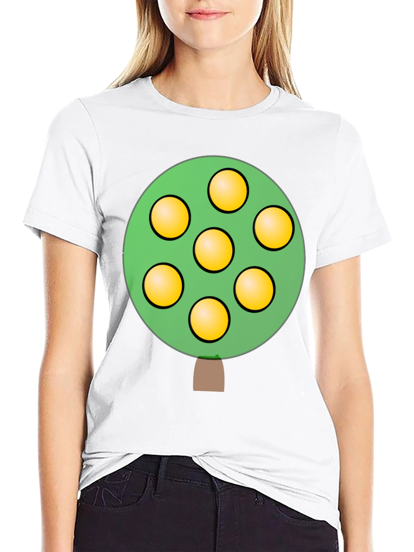 Cartoon Tree Black T-Shirt