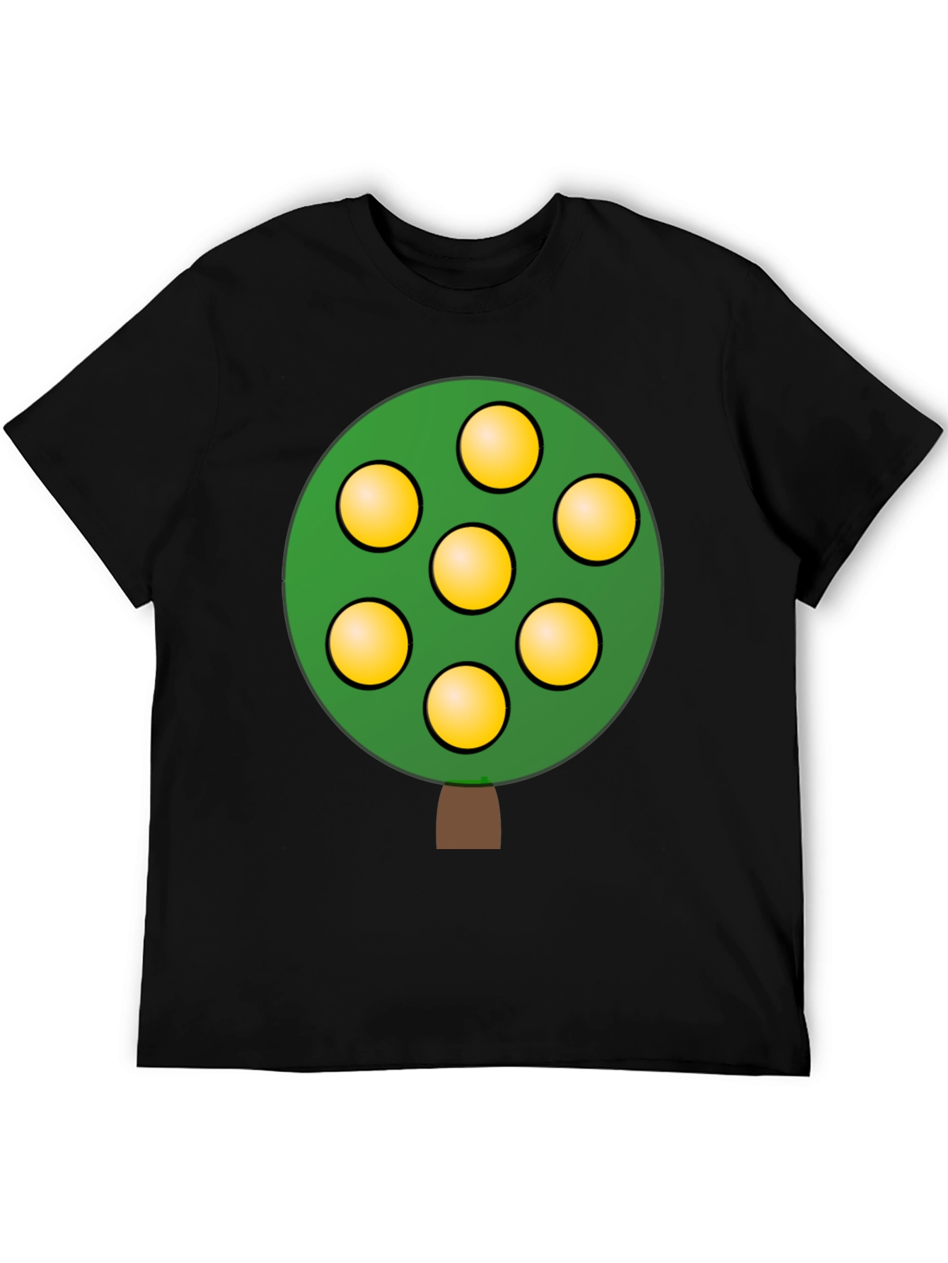 Cartoon Tree Black T-Shirt