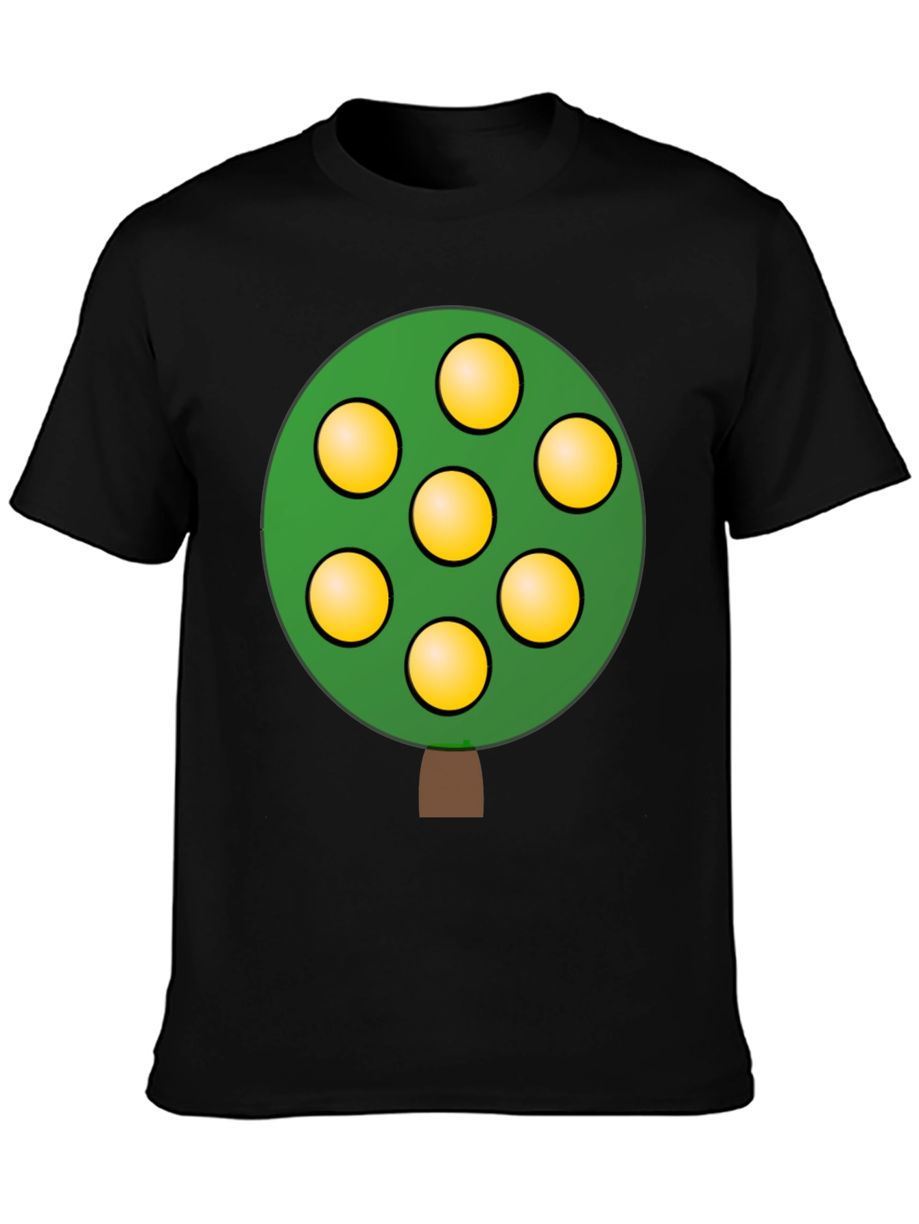 Cartoon Tree Black T-Shirt