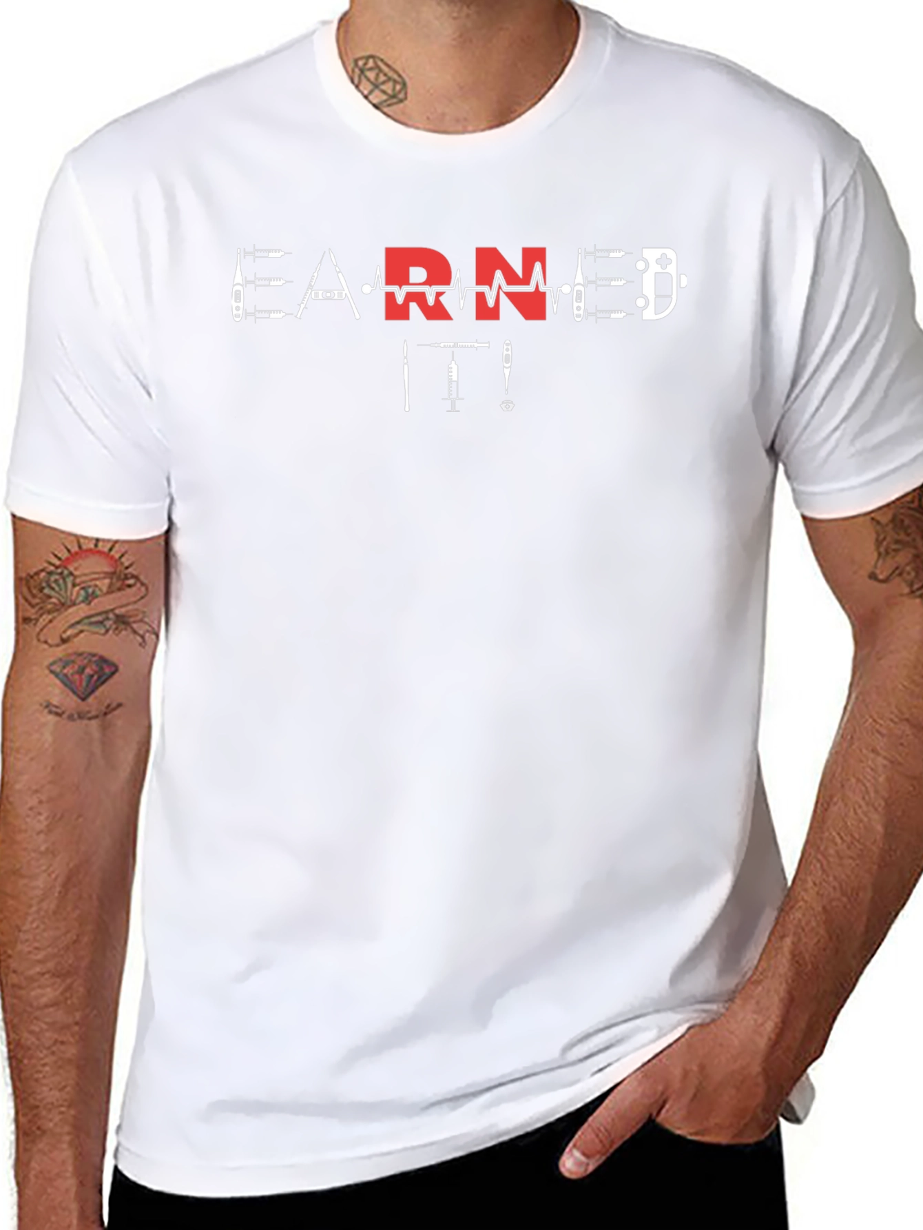 Earned It RN T-Shirt Nurse Life Graphic Tee