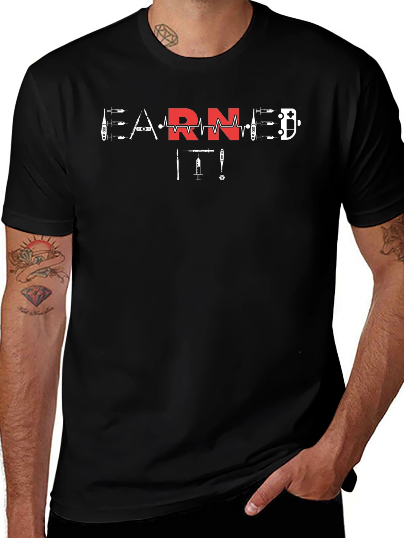 Earned It RN T-Shirt Nurse Life Graphic Tee