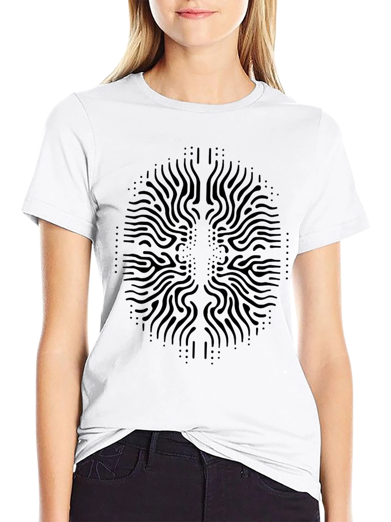 Abstract Pattern Black T-Shirt