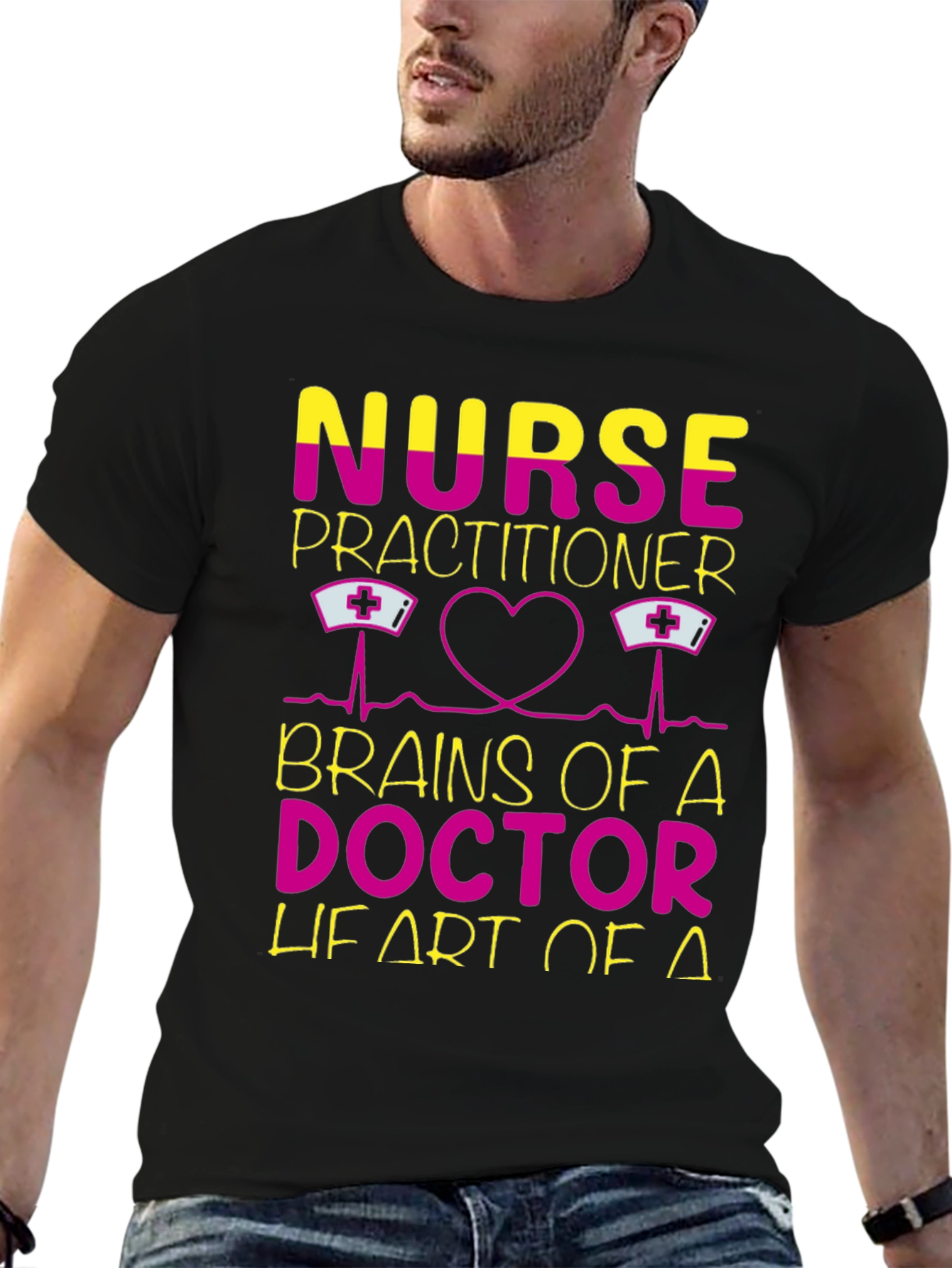 Nurse Practitioner Brains Doctor Heart T-Shirt
