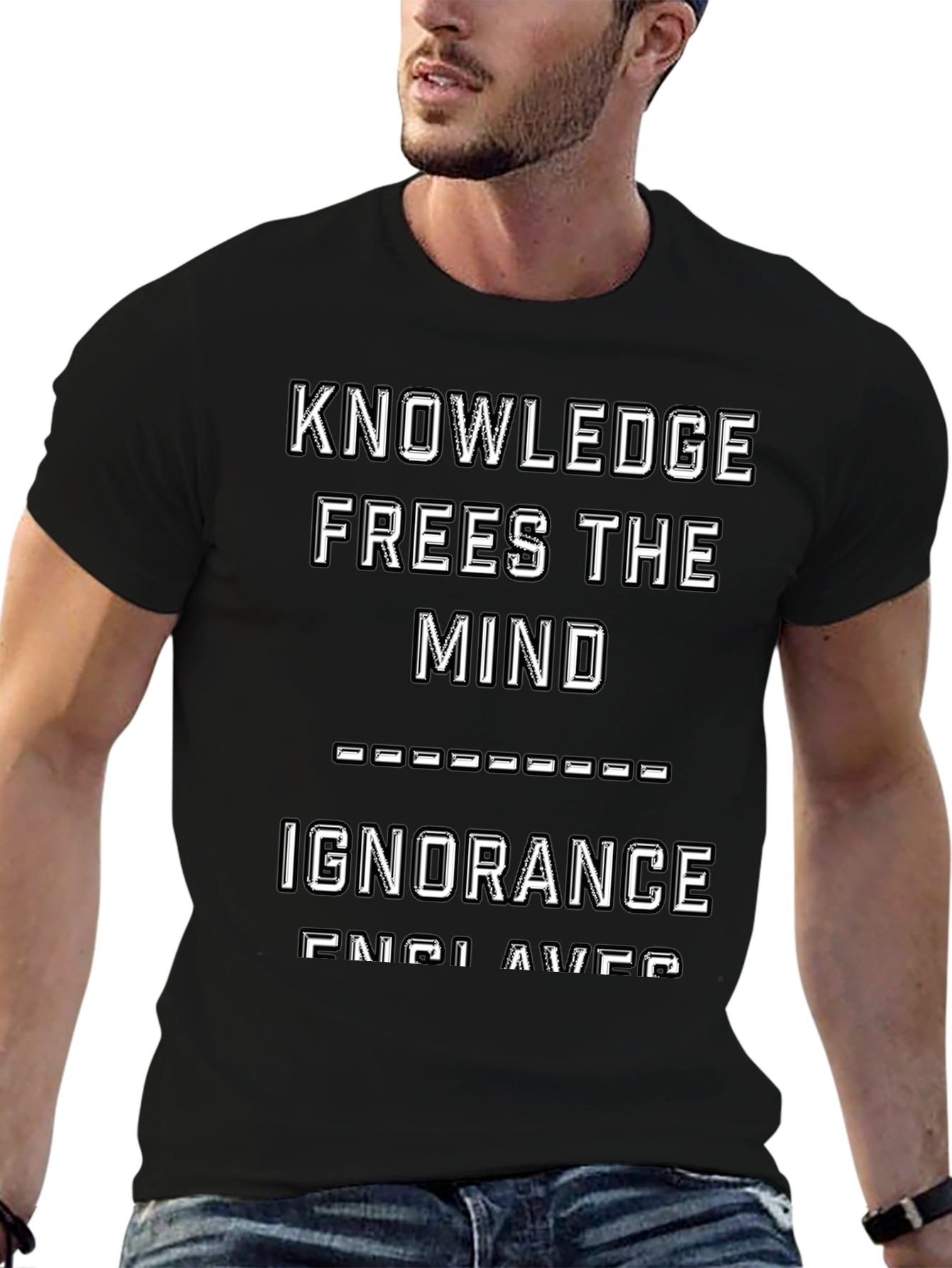 Knowledge Frees Mind T-Shirt - Inspirational Graphic Tee